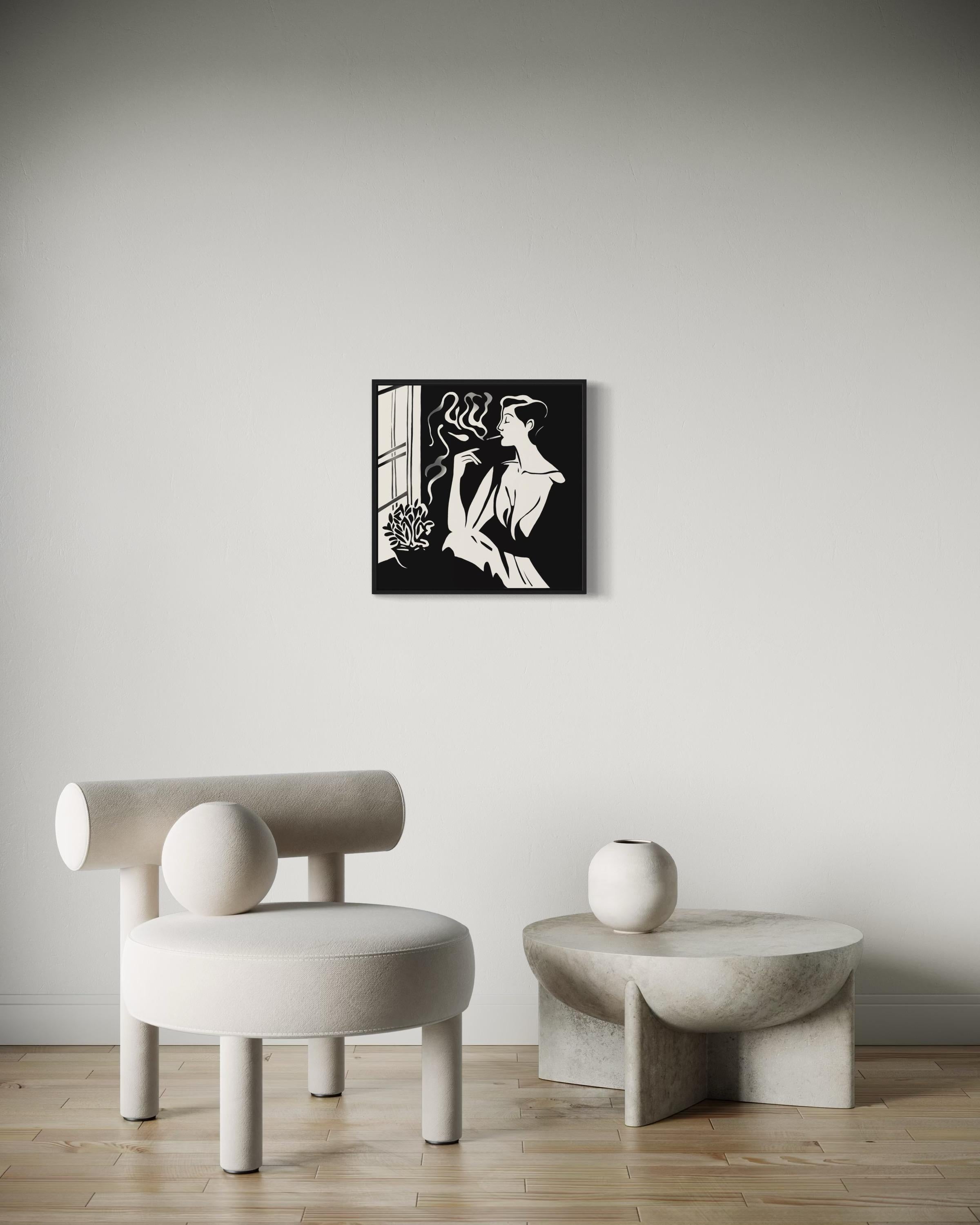 Smoking, 50x50cm, impression sur toile, édition 20 pièces. - Pop Art Art par Nina Tsoriti