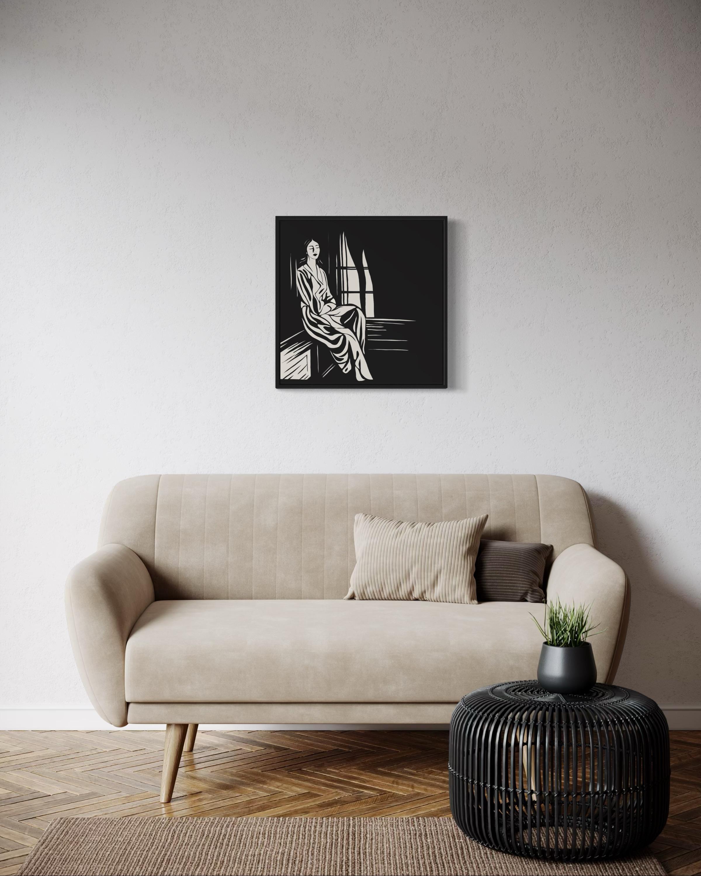 Lonely at the window , 50x50cm, print on canvas.Edition 20 pcs. For Sale 2