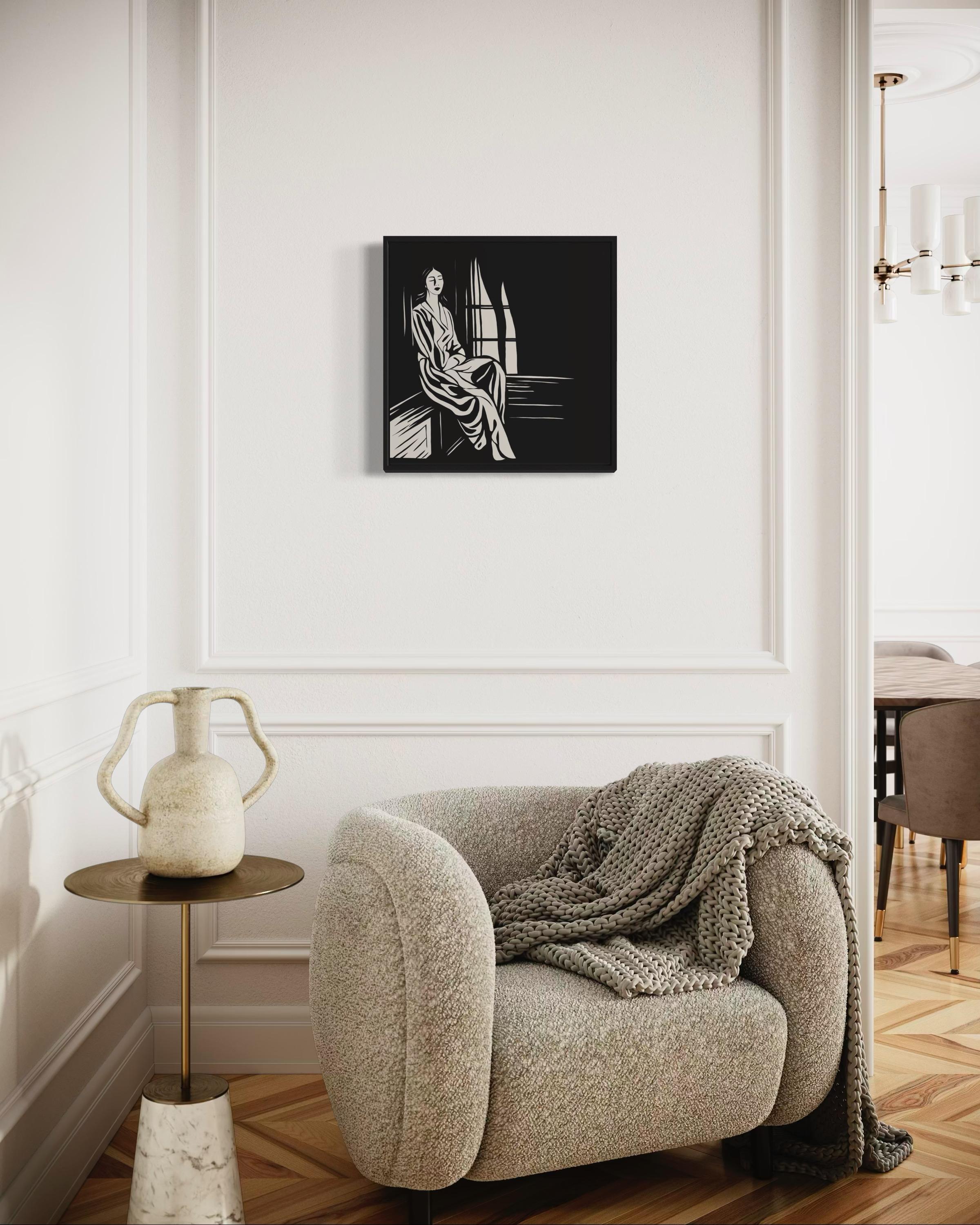 Lonely at the window , 50x50cm, print on canvas.Edition 20 pcs. For Sale 3