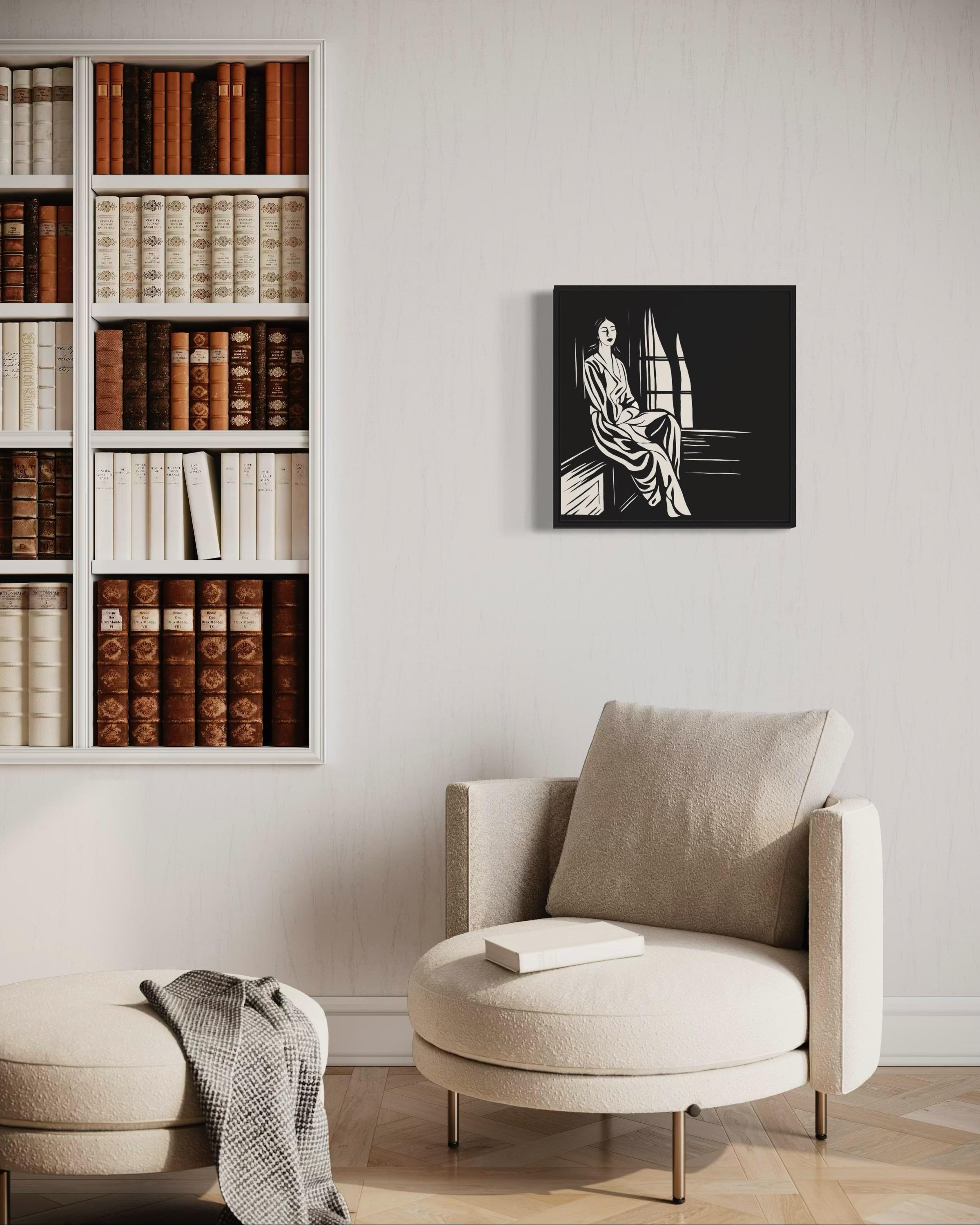 Lonely at the window , 50x50cm, print on canvas.Edition 20 pcs. For Sale 4