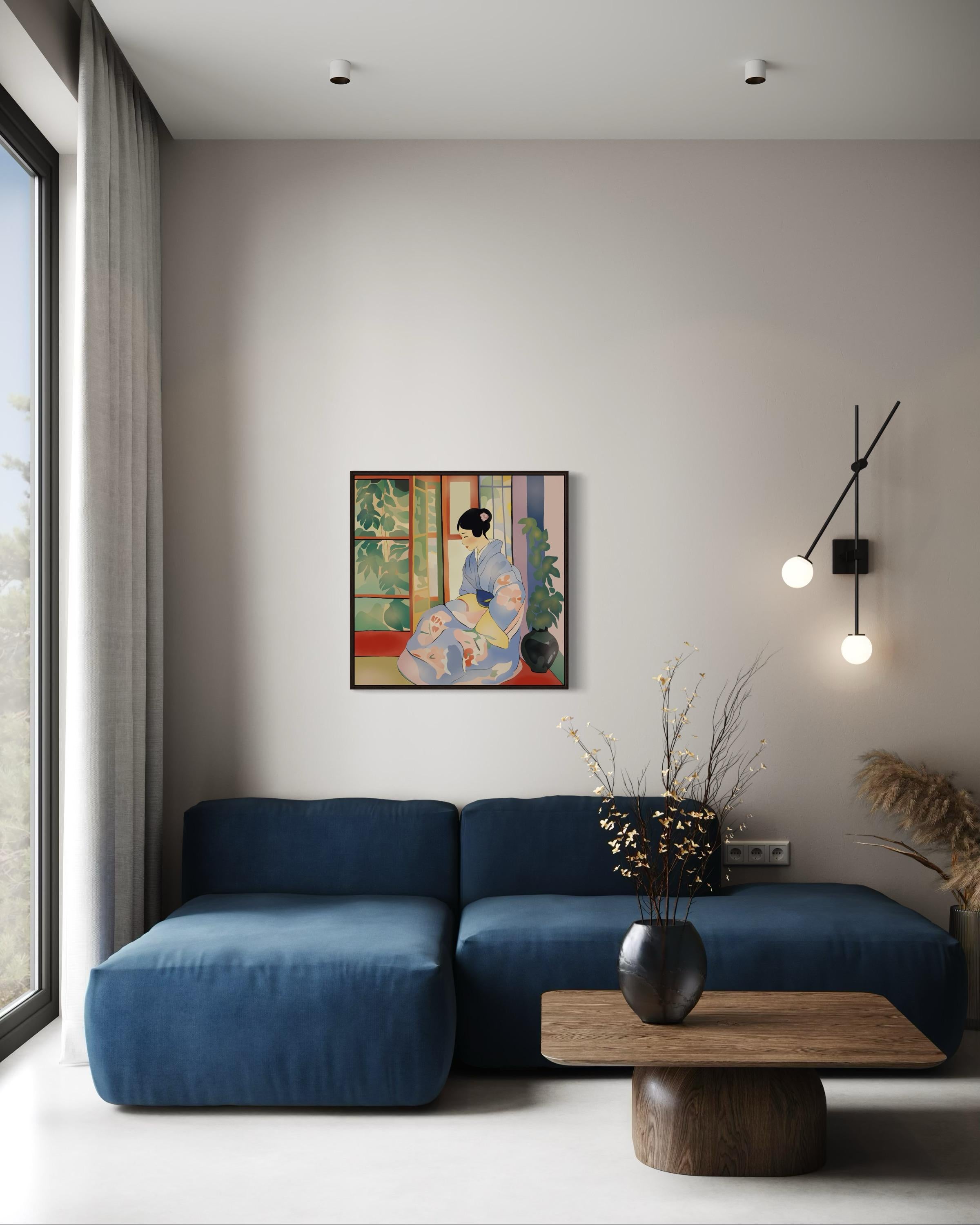 beauté japonaise, 70 x 70 cm, impression sur toile, édition 20 pièces. en vente 4