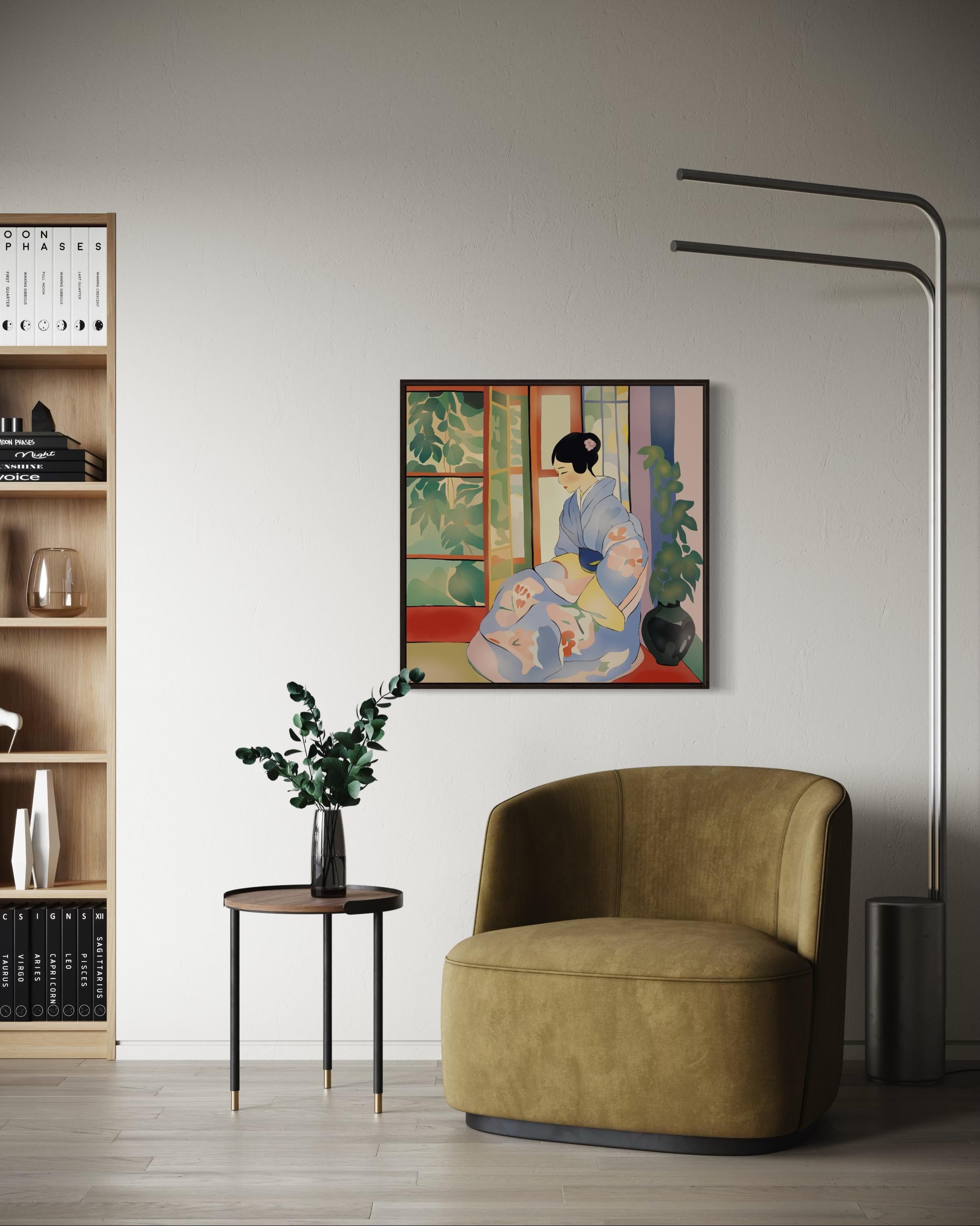 beauté japonaise, 70 x 70 cm, impression sur toile, édition 20 pièces. en vente 6