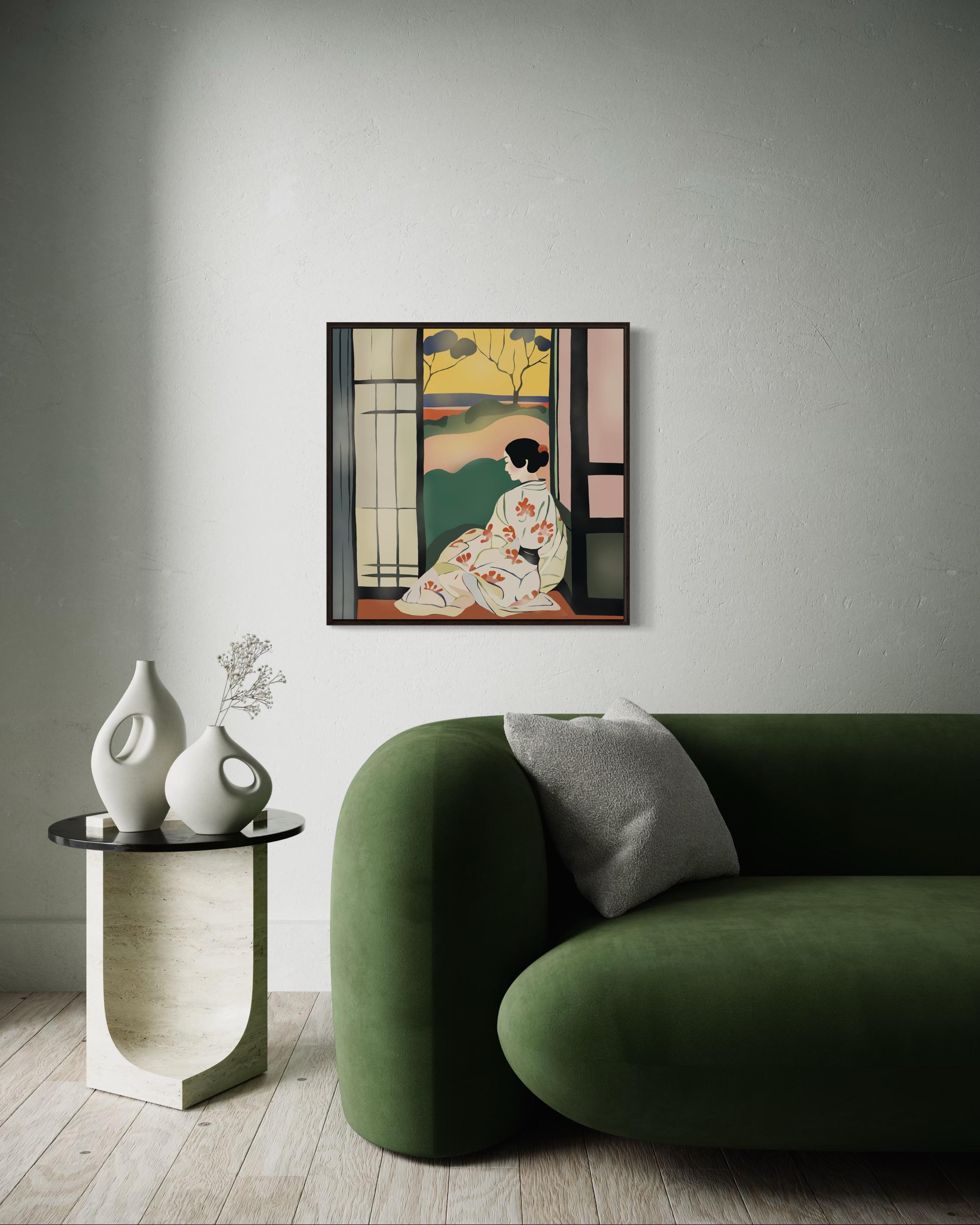 beauté japonaise, 70 x 70 cm, impression sur toile, édition 20 pièces. en vente 1