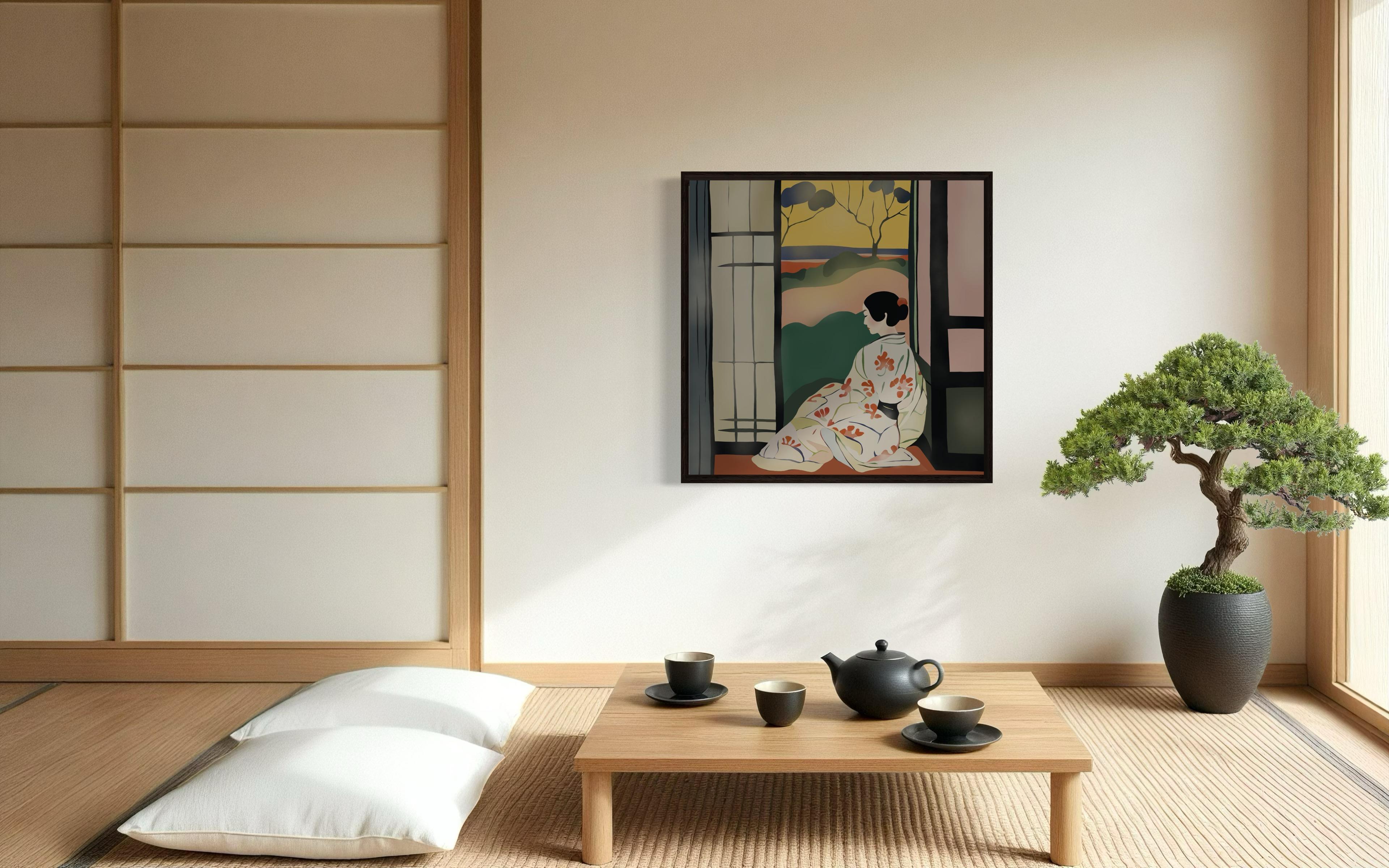 beauté japonaise, 70 x 70 cm, impression sur toile, édition 20 pièces. en vente 4