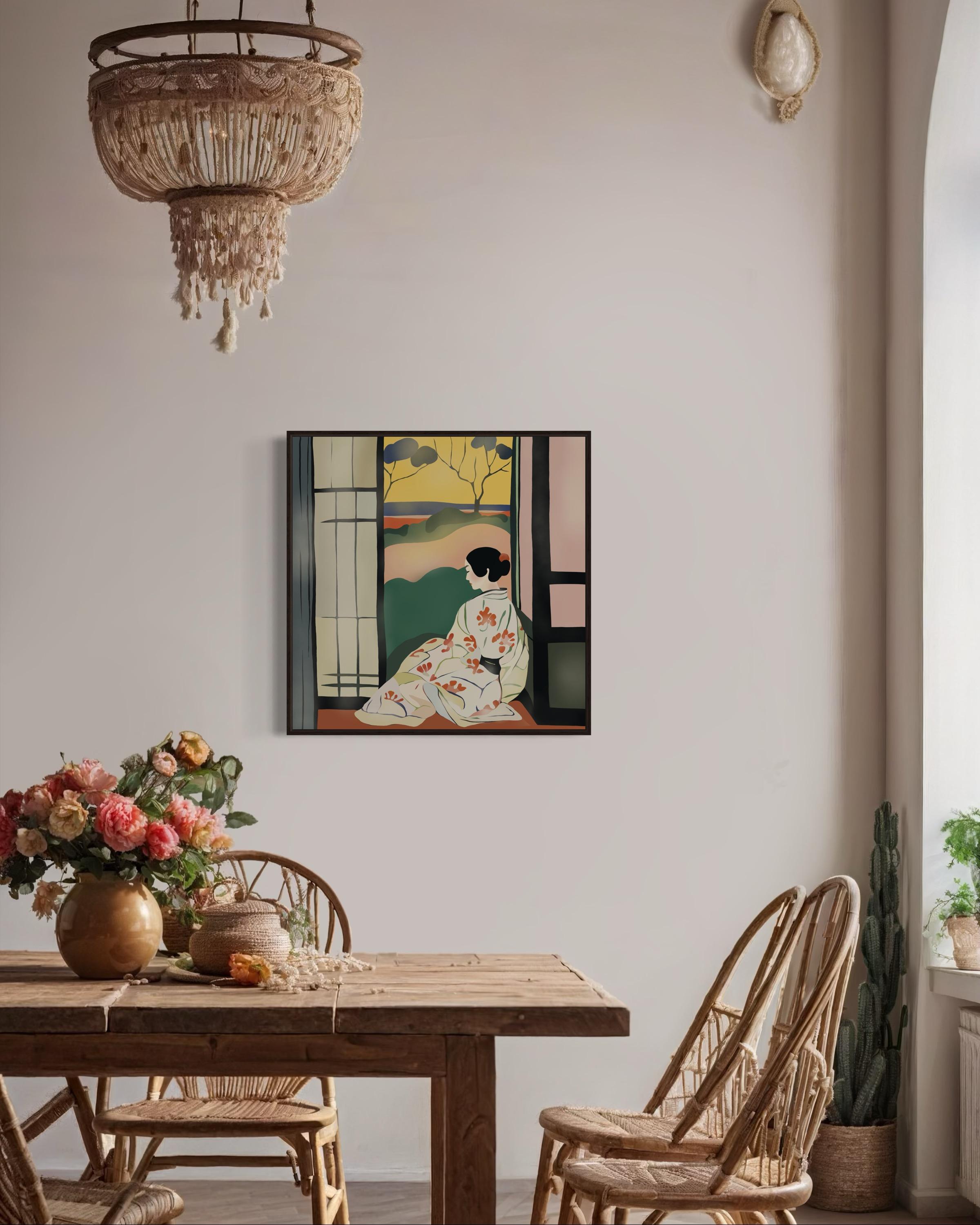 beauté japonaise, 70 x 70 cm, impression sur toile, édition 20 pièces. en vente 5