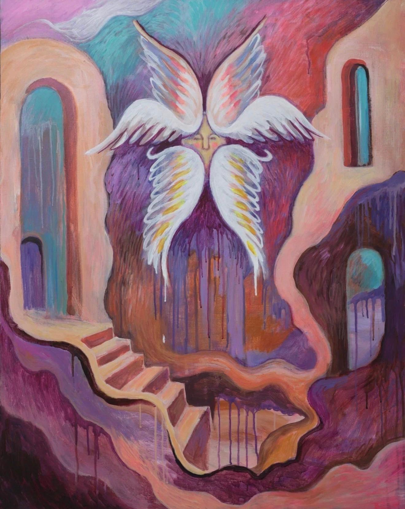 Six-winged Seraphim, 100x80cm, acrylic on canvas For Sale 1