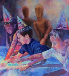 At a party, 110x100cm, oil on canvas
