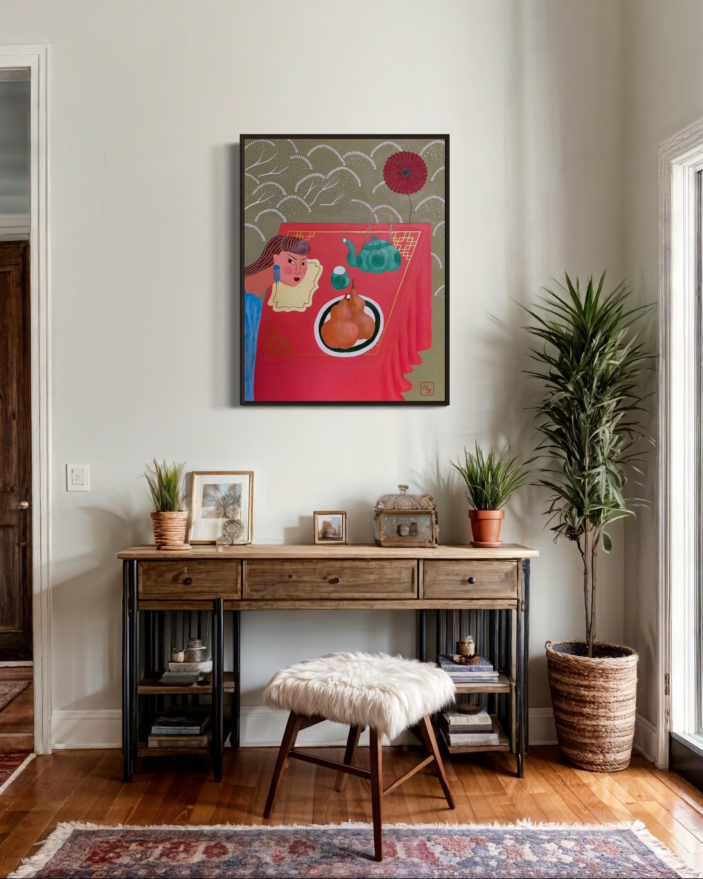 The Sun and the Gourds, 90x70 cm, acrylic on canvas For Sale 3