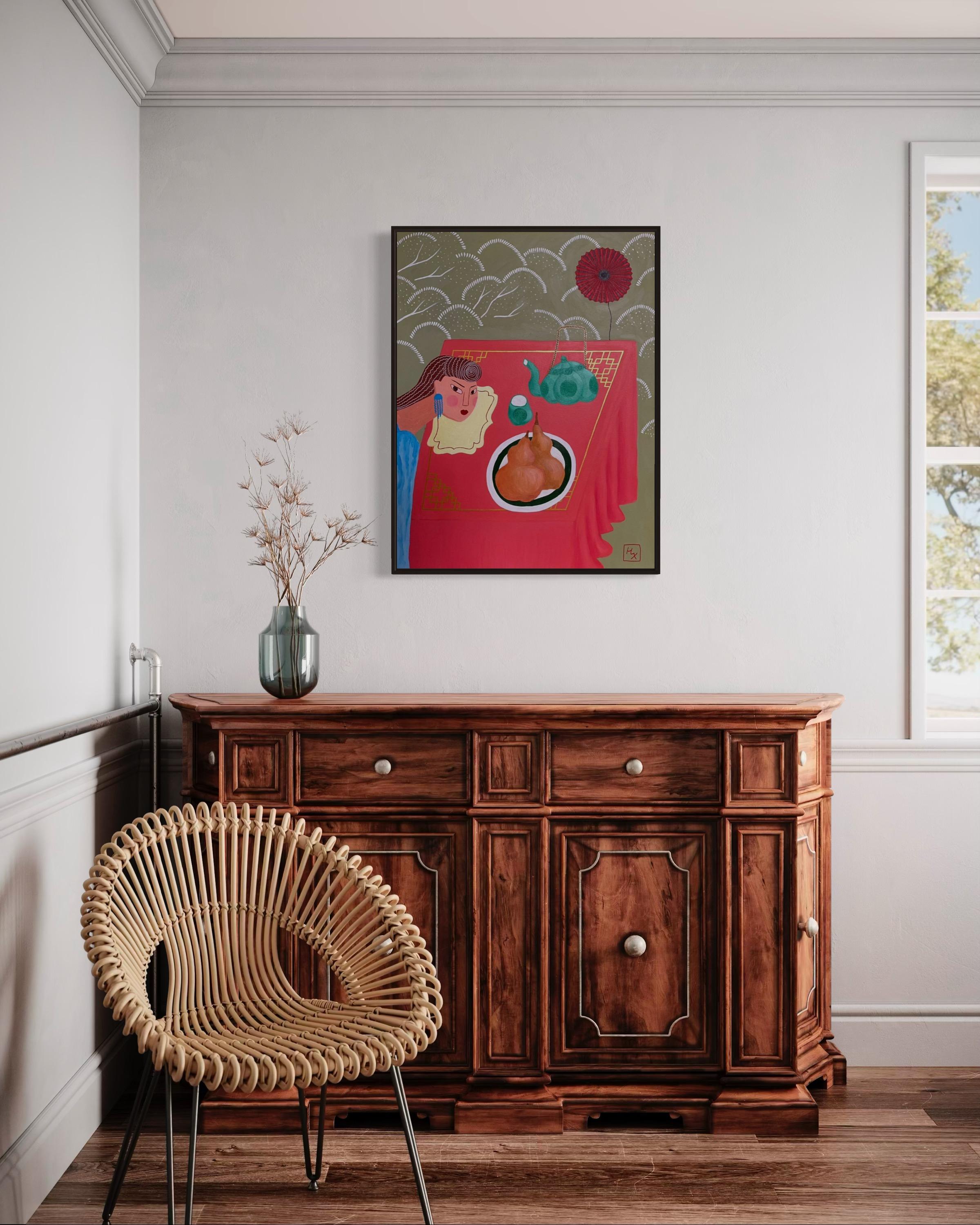 The Sun and the Gourds, 90x70 cm, acrylic on canvas For Sale 8