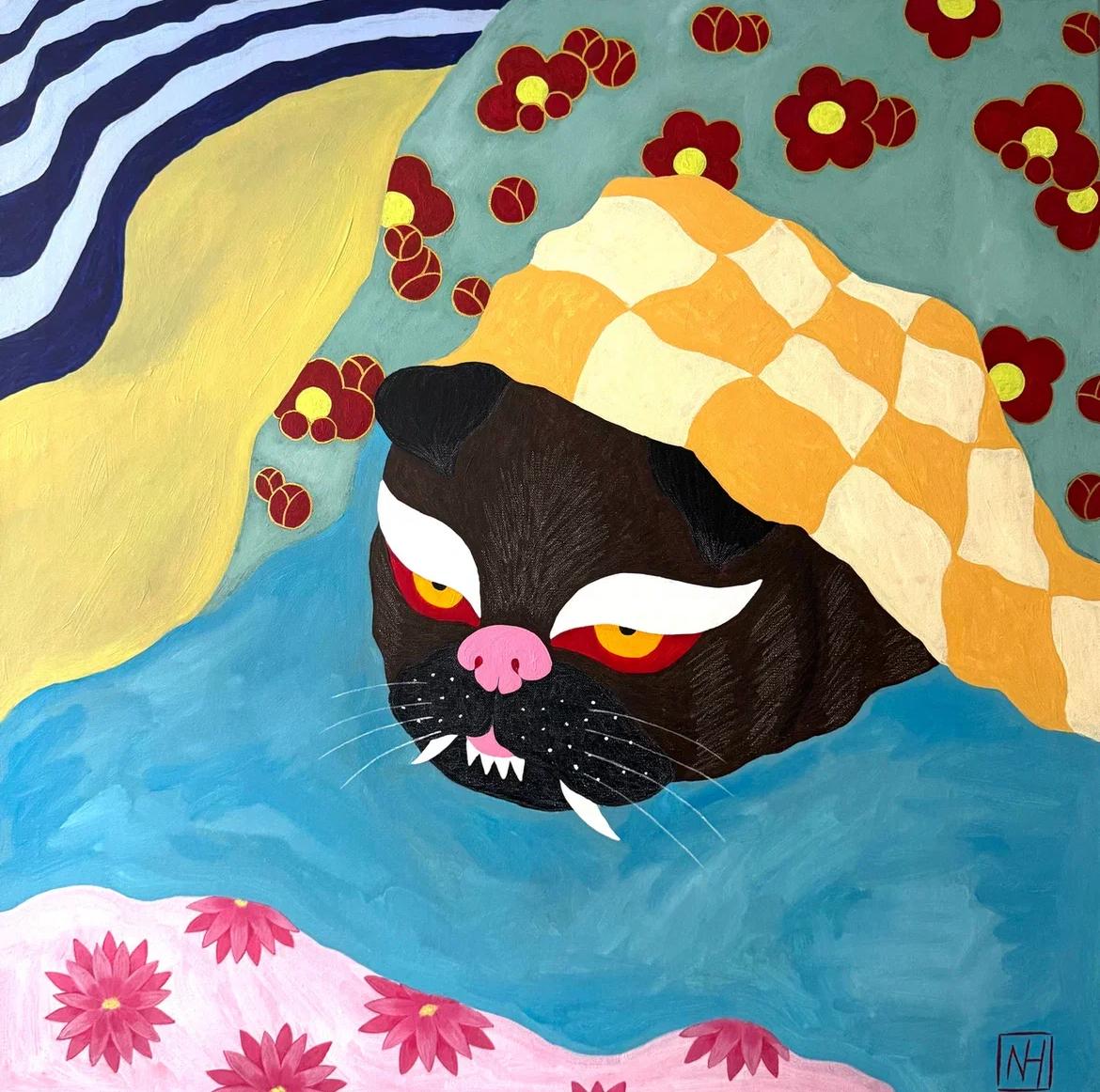 Monday , 80x80 cm, acrylic on canvas - Art by Natasha Hegai