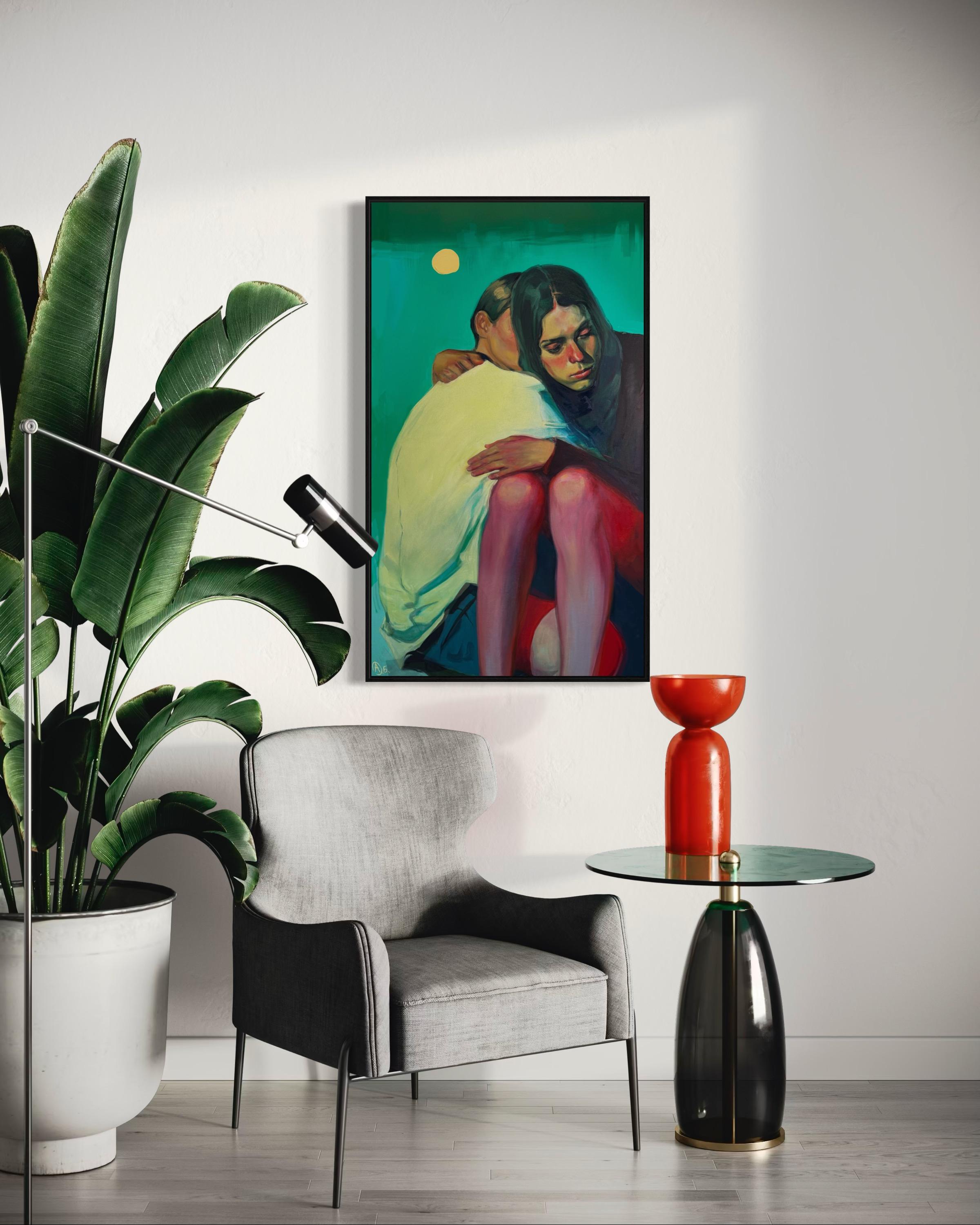 Entre les lignes, 120 x70 cm, huile, acrylique, toile en vente 6