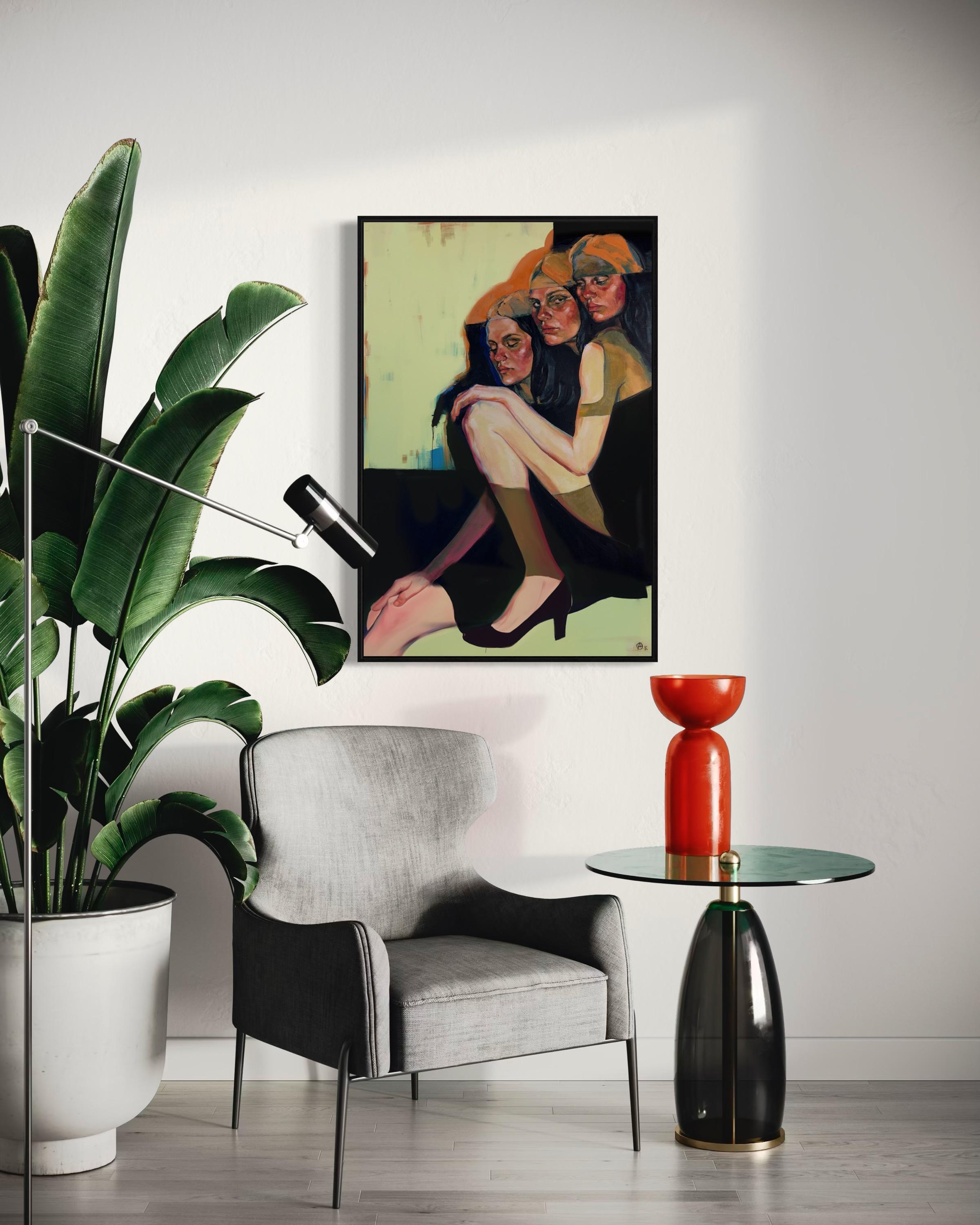 Interner Dialog, 110x80cm, Öl, Acryl, Leinwand im Angebot 1