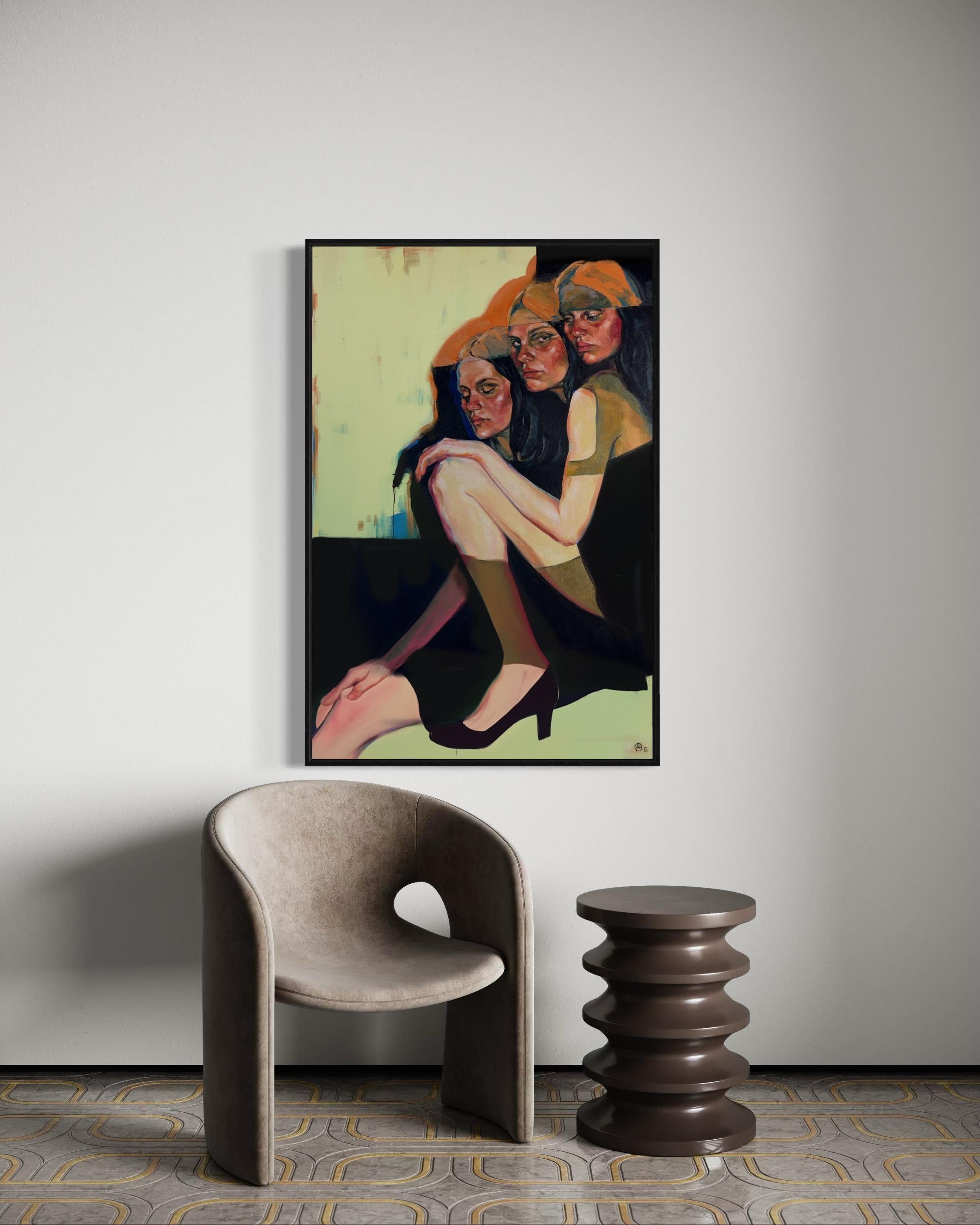 Interner Dialog, 110x80cm, Öl, Acryl, Leinwand im Angebot 2