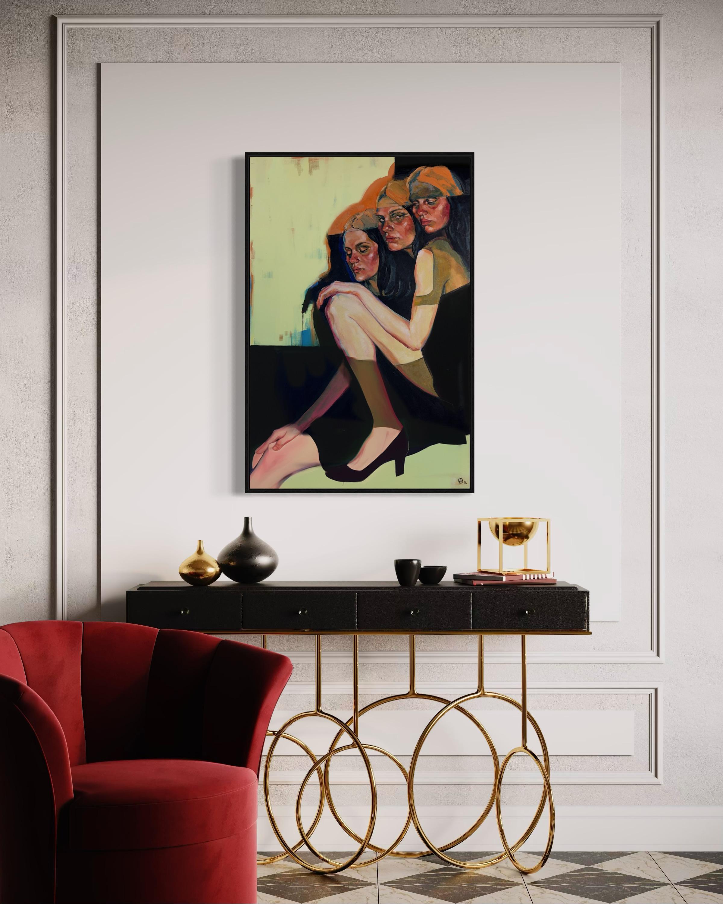 Interner Dialog, 110x80cm, Öl, Acryl, Leinwand im Angebot 3