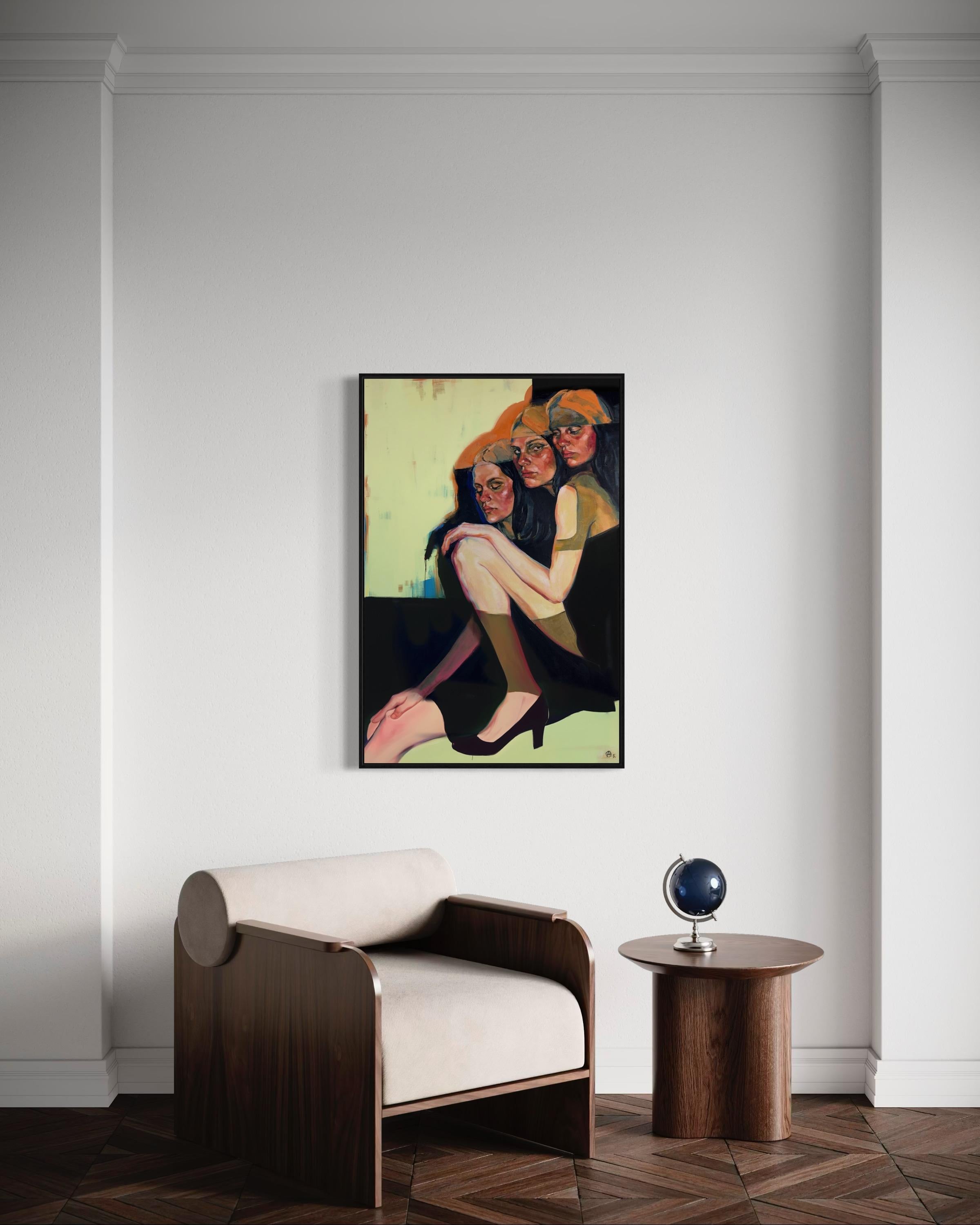 Interner Dialog, 110x80cm, Öl, Acryl, Leinwand im Angebot 5