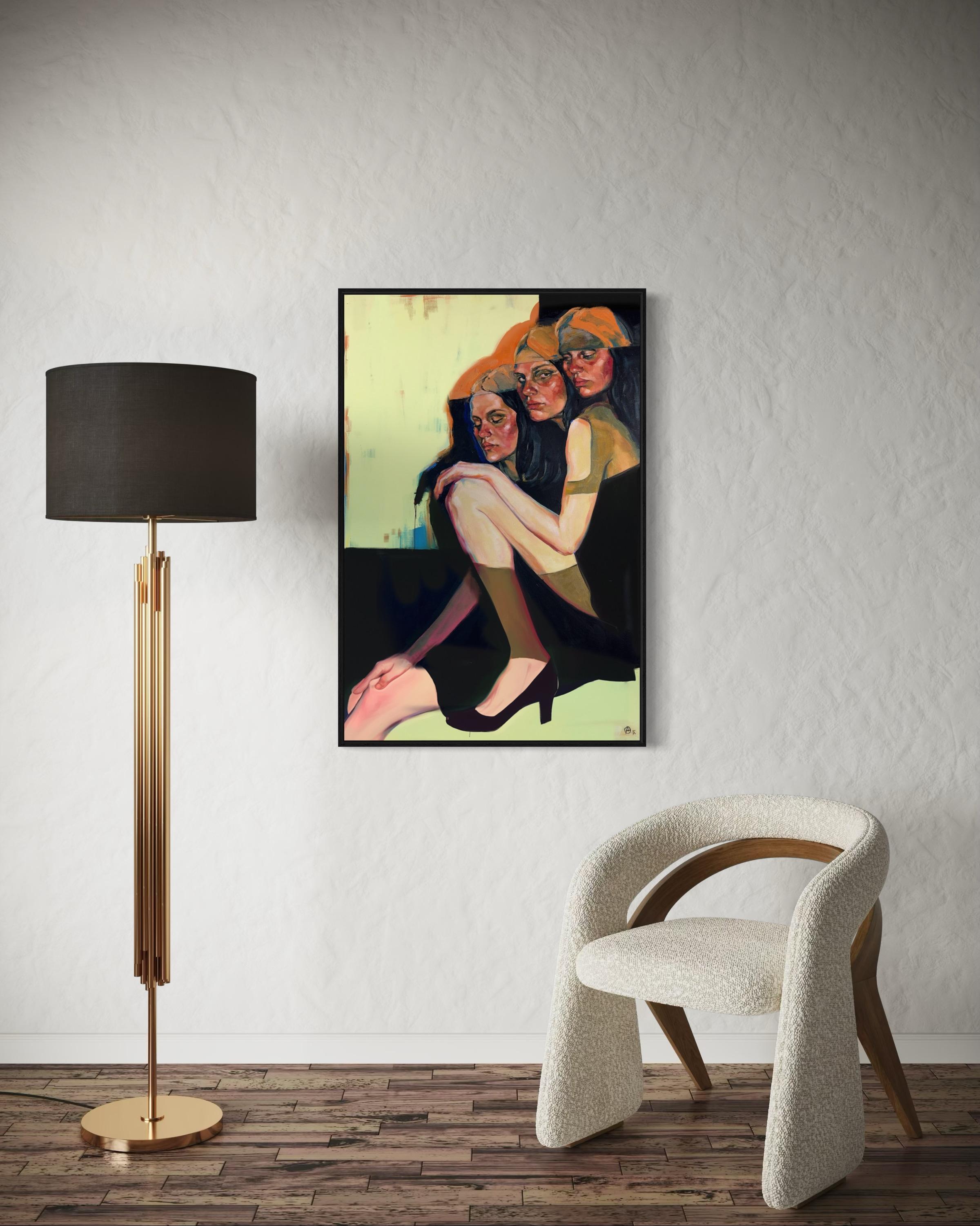 Interner Dialog, 110x80cm, Öl, Acryl, Leinwand im Angebot 6