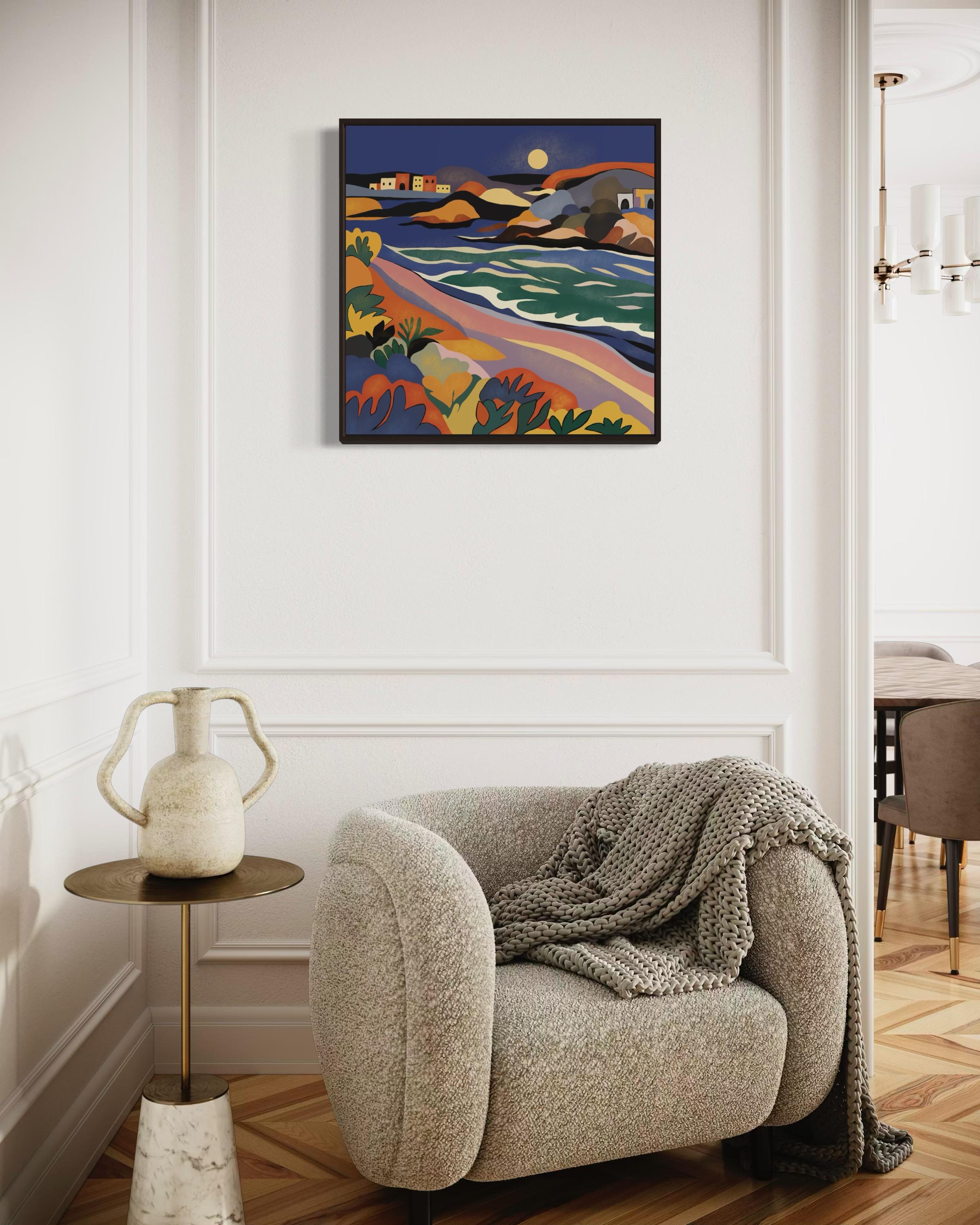 Seascape , 70x70cm, impression sur toile, édition 20 pcs. - Print de Nina Tsoriti