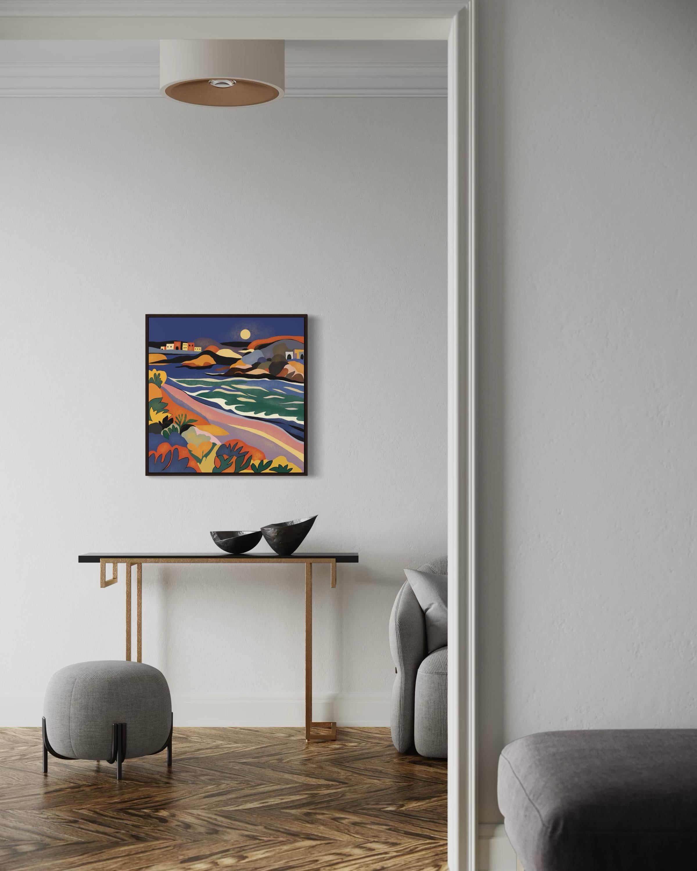 Seascape , 70x70cm, impression sur toile, édition 20 pcs. - Noir Still-Life Print par Nina Tsoriti