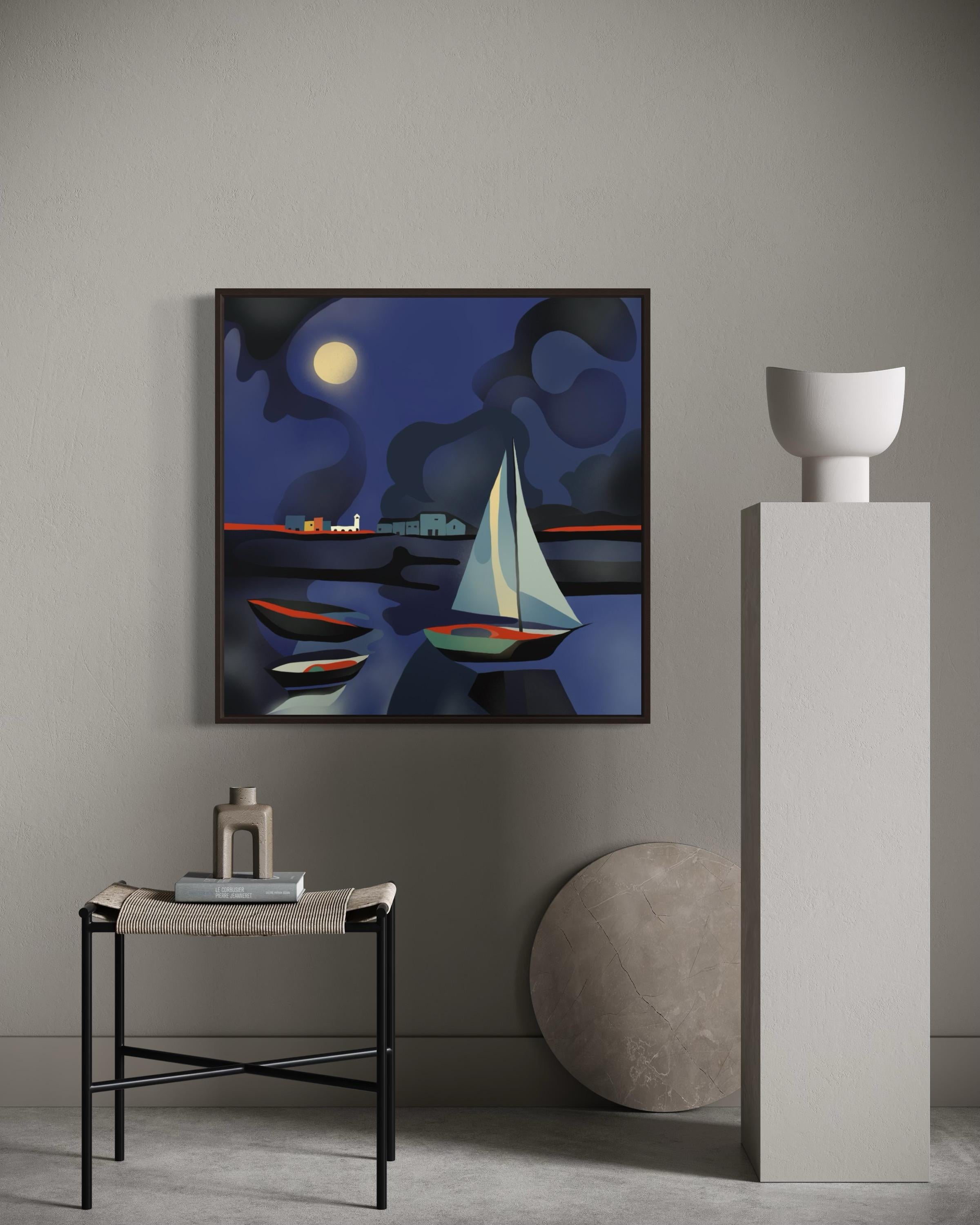 Seascape , 70x70cm, impression sur toile, édition 20 pcs. - Print de Nina Tsoriti