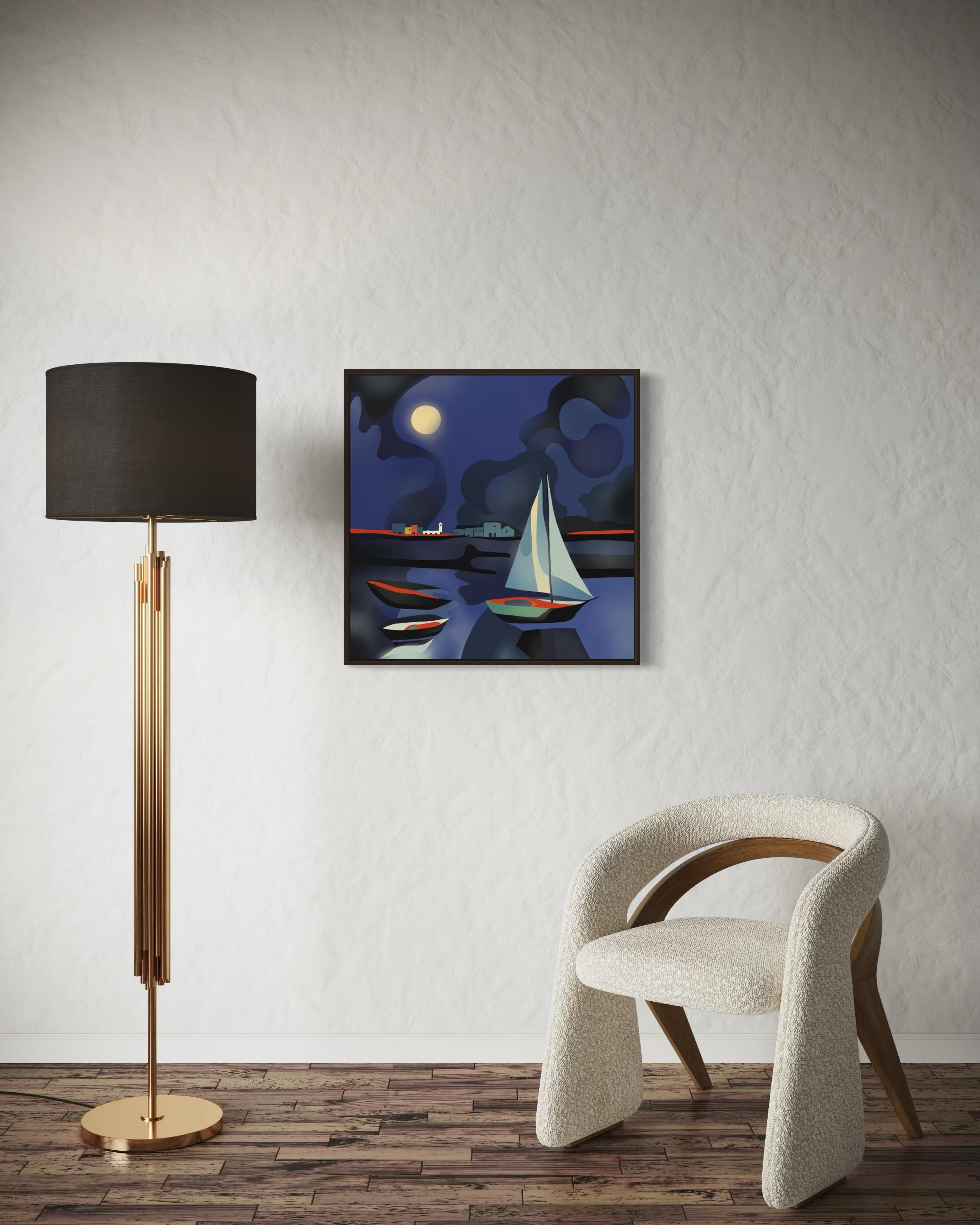 Seascape , 70x70cm, impression sur toile, édition 20 pcs. - Pop Art Print par Nina Tsoriti