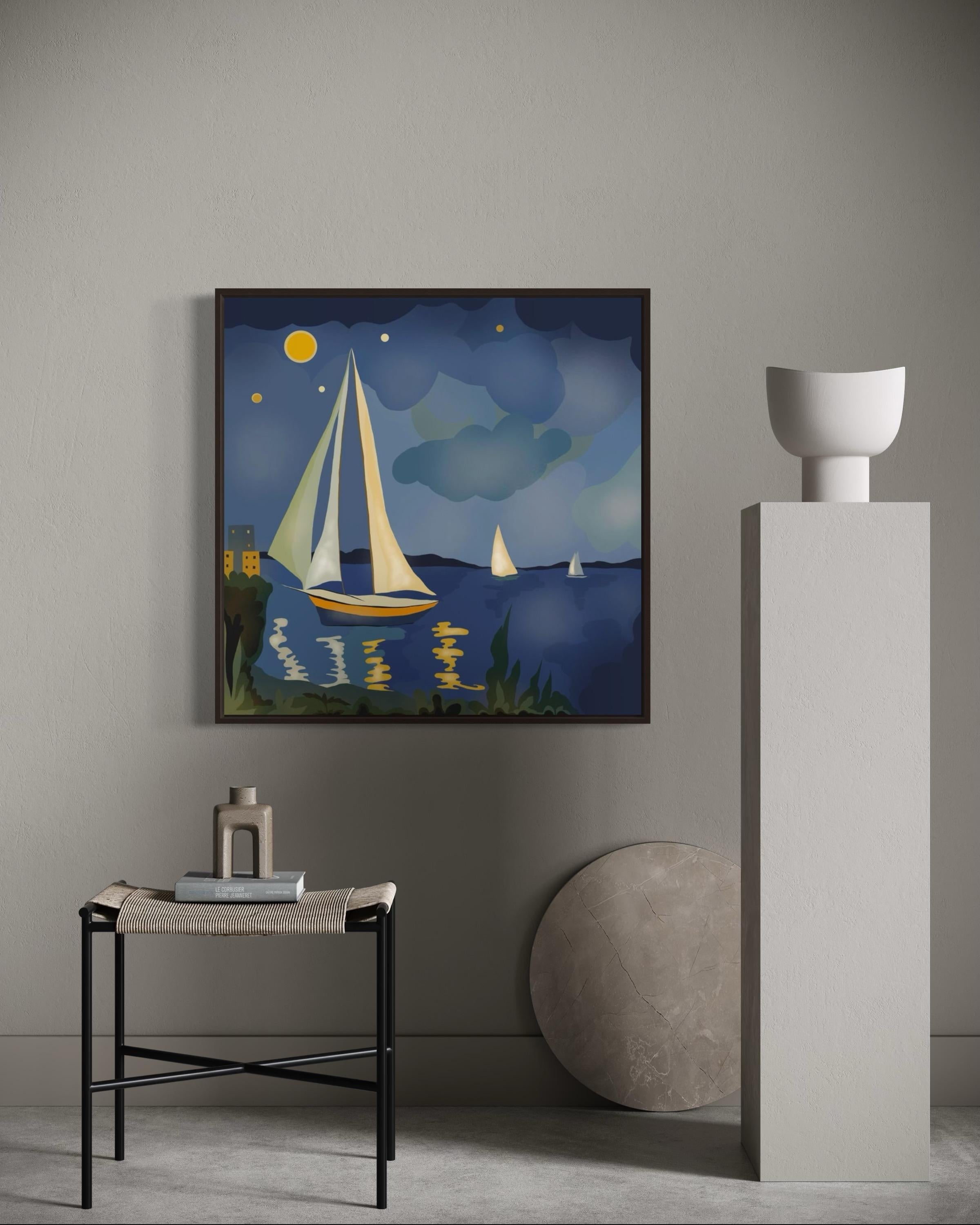 Seascape , 70x70cm, impression sur toile, édition 20 pcs. - Print de Nina Tsoriti