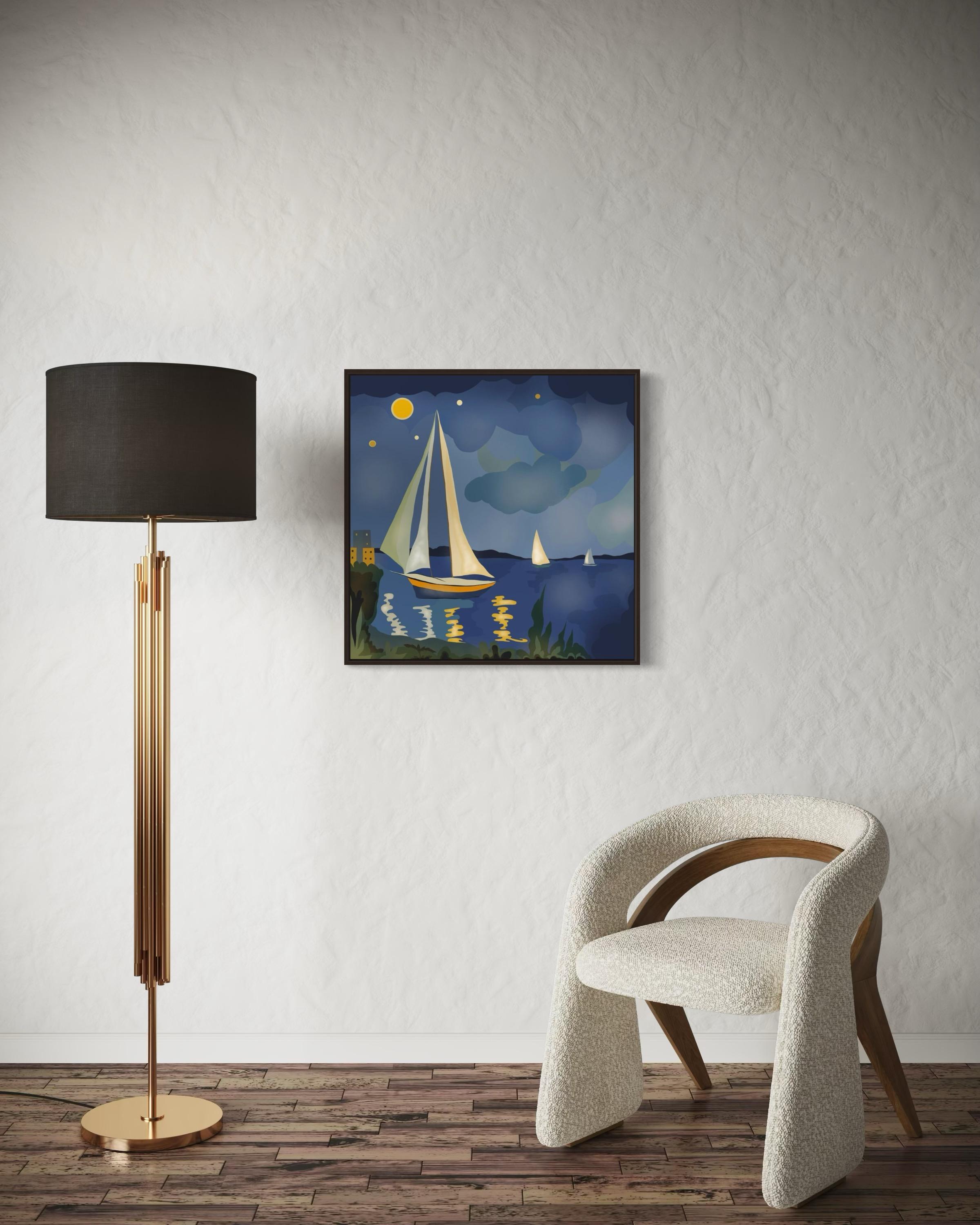 Seascape , 70x70cm, impression sur toile, édition 20 pcs. - Pop Art Print par Nina Tsoriti