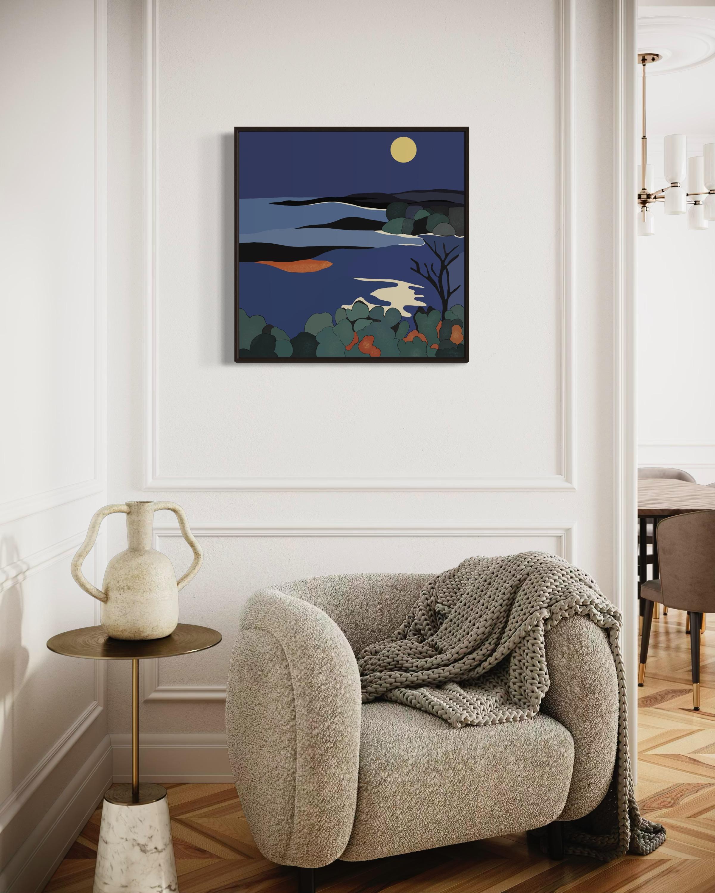 Seascape , 70x70cm, impression sur toile, édition 20 pcs. - Print de Nina Tsoriti