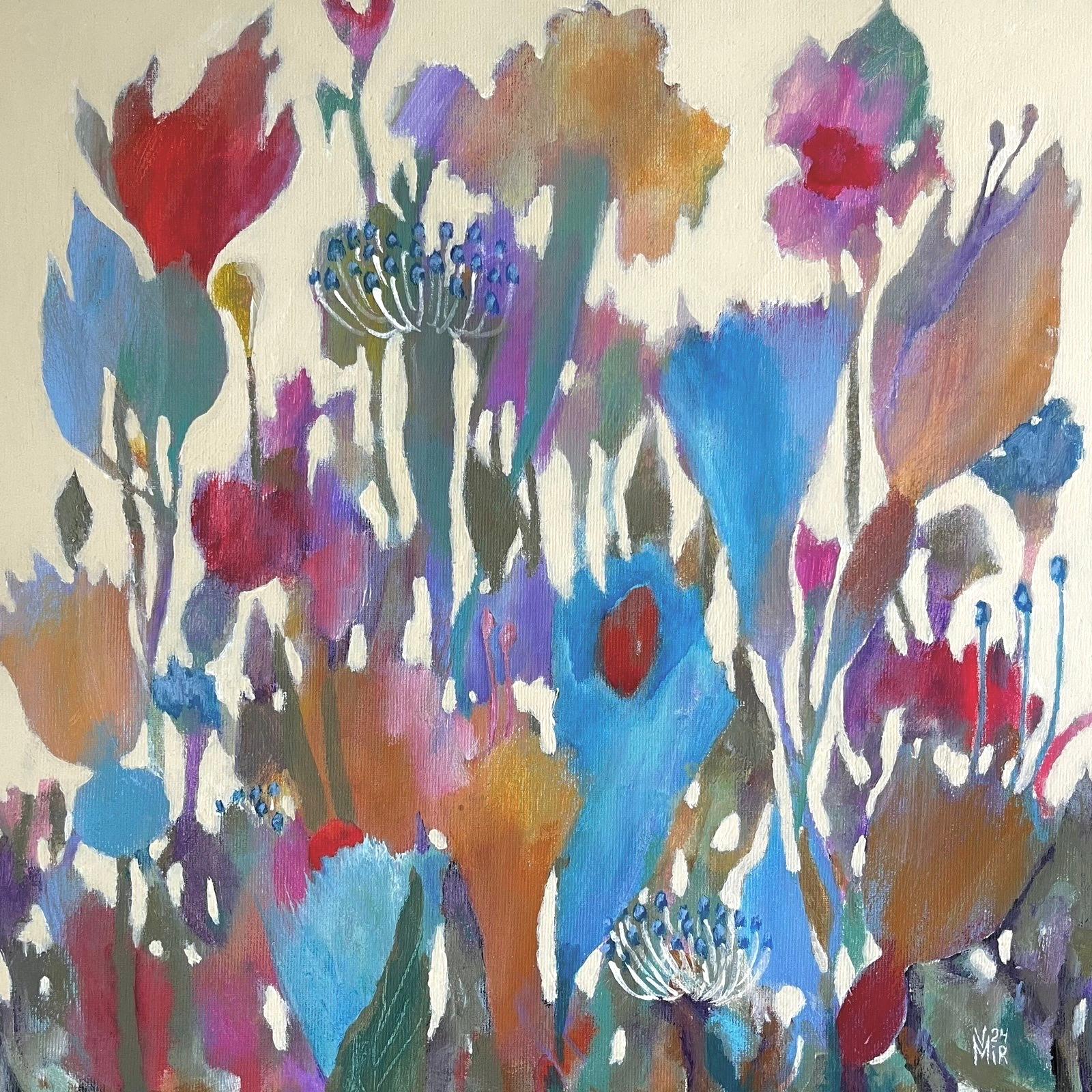 Bloom, 40x40 cm, acrylic on canvas