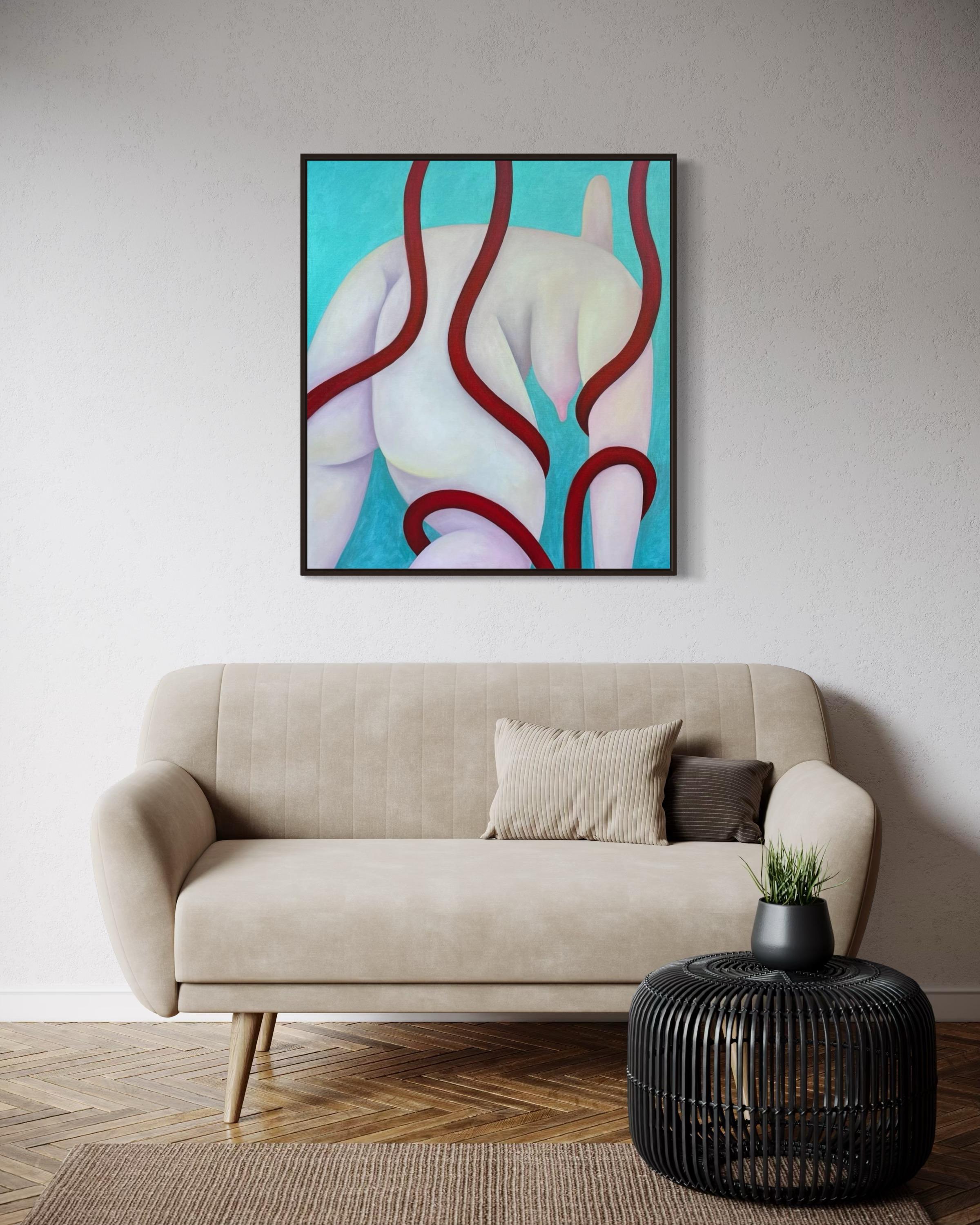 Underwater, 90x80cm, oil on canvas For Sale 2