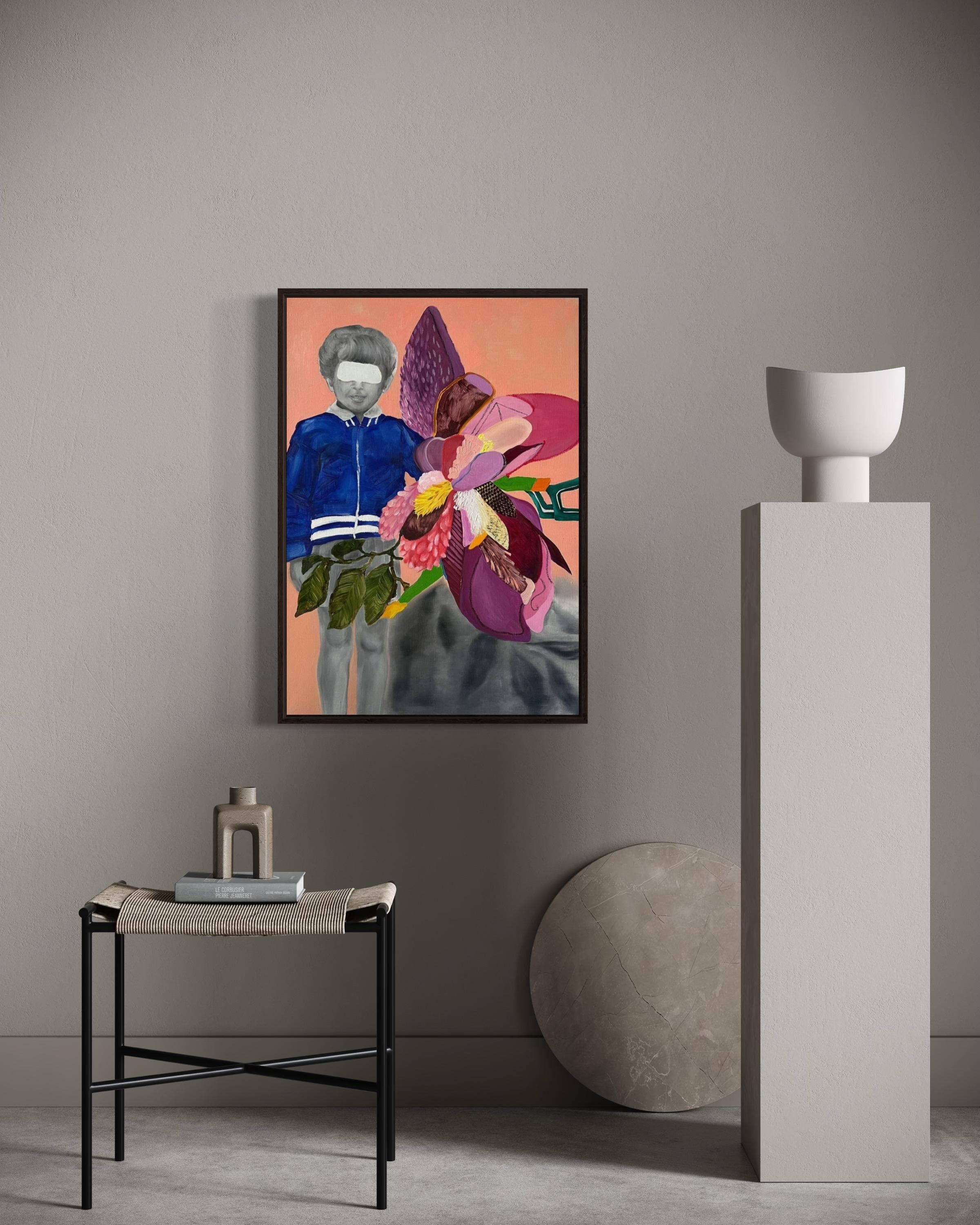 Tout est à venir, 70x50cm, huile sur toile, pastel à l'huile en vente 2