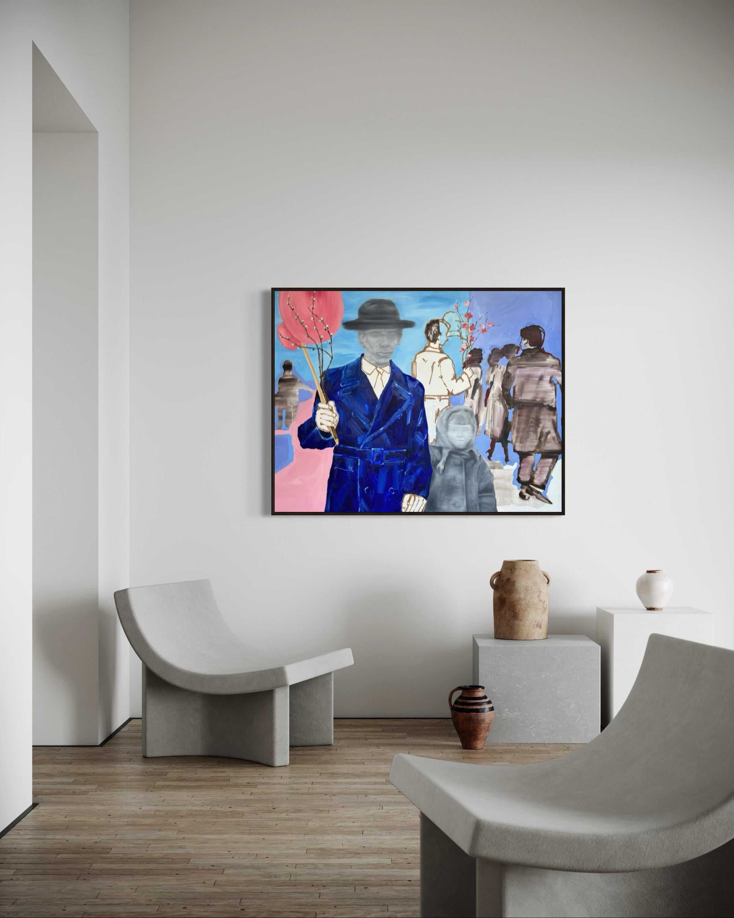 Der Wind unserer Hoffnungen. 100x130cm. Öl, Ölpastell, Leinwand, Leinwand im Angebot 1