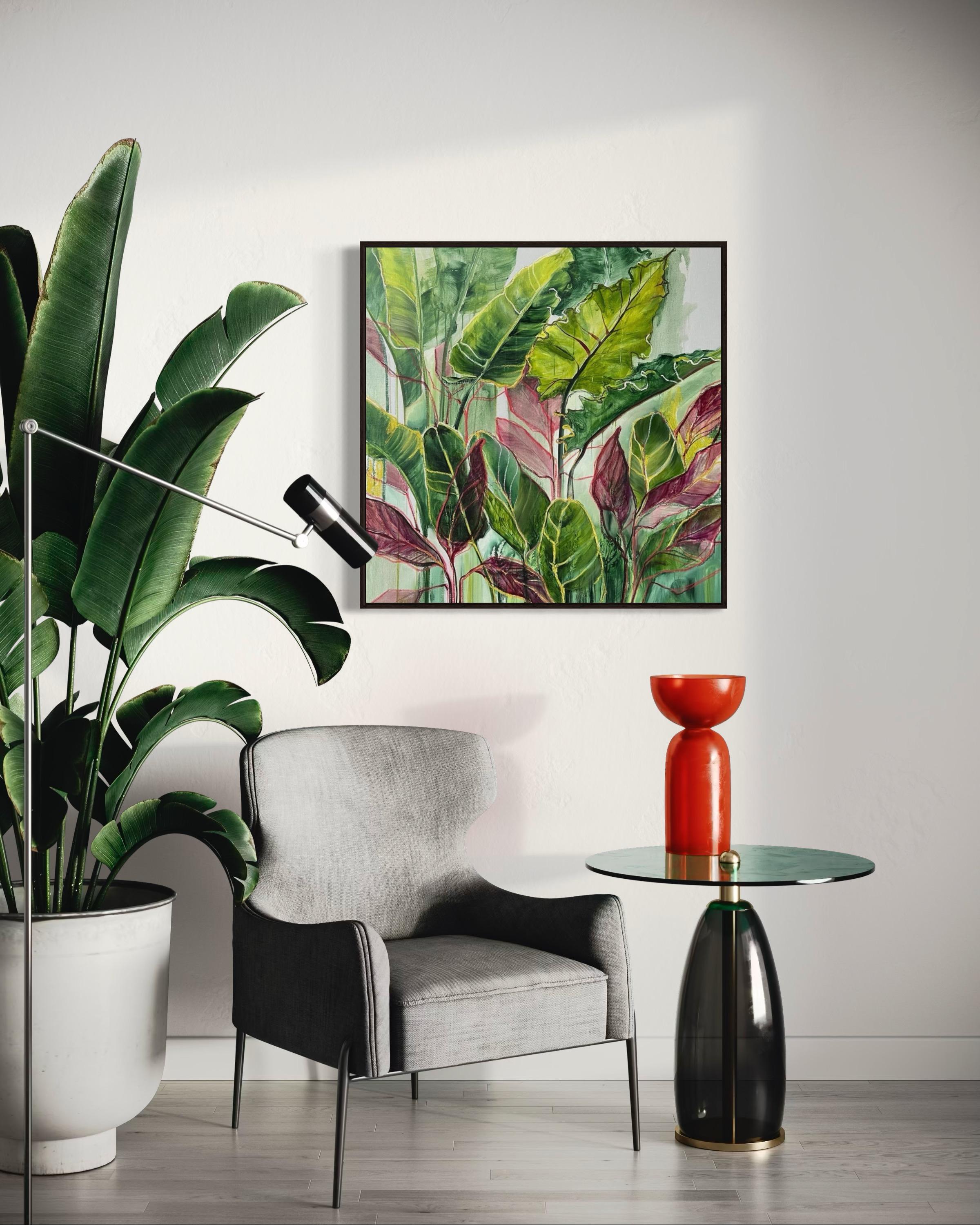 jour ensoleillé, 90x90 cm, huile sur toile en vente 1