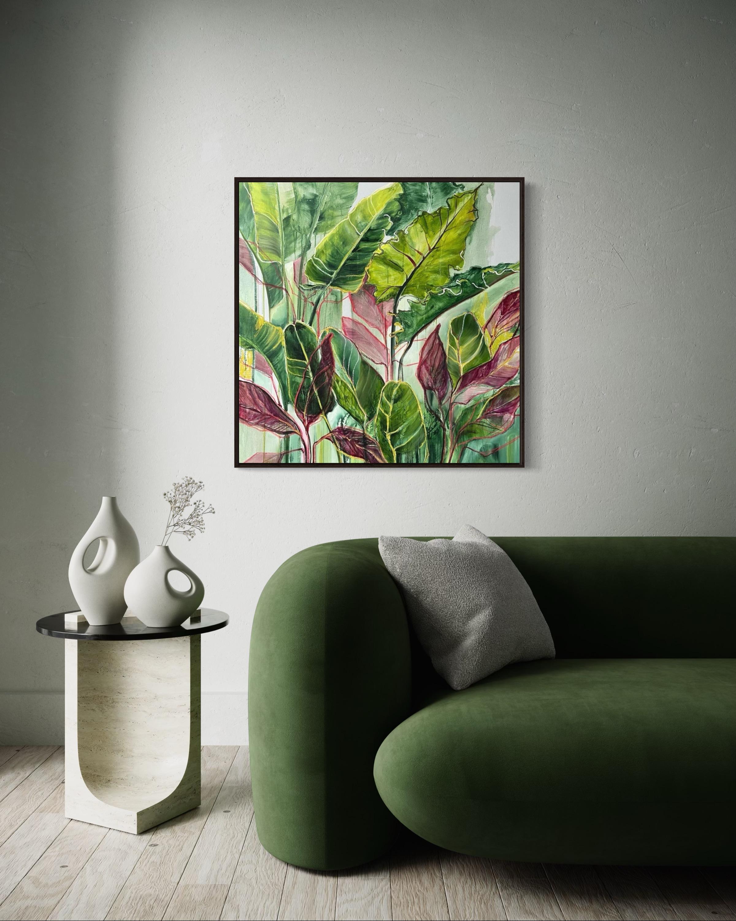 jour ensoleillé, 90x90 cm, huile sur toile en vente 3