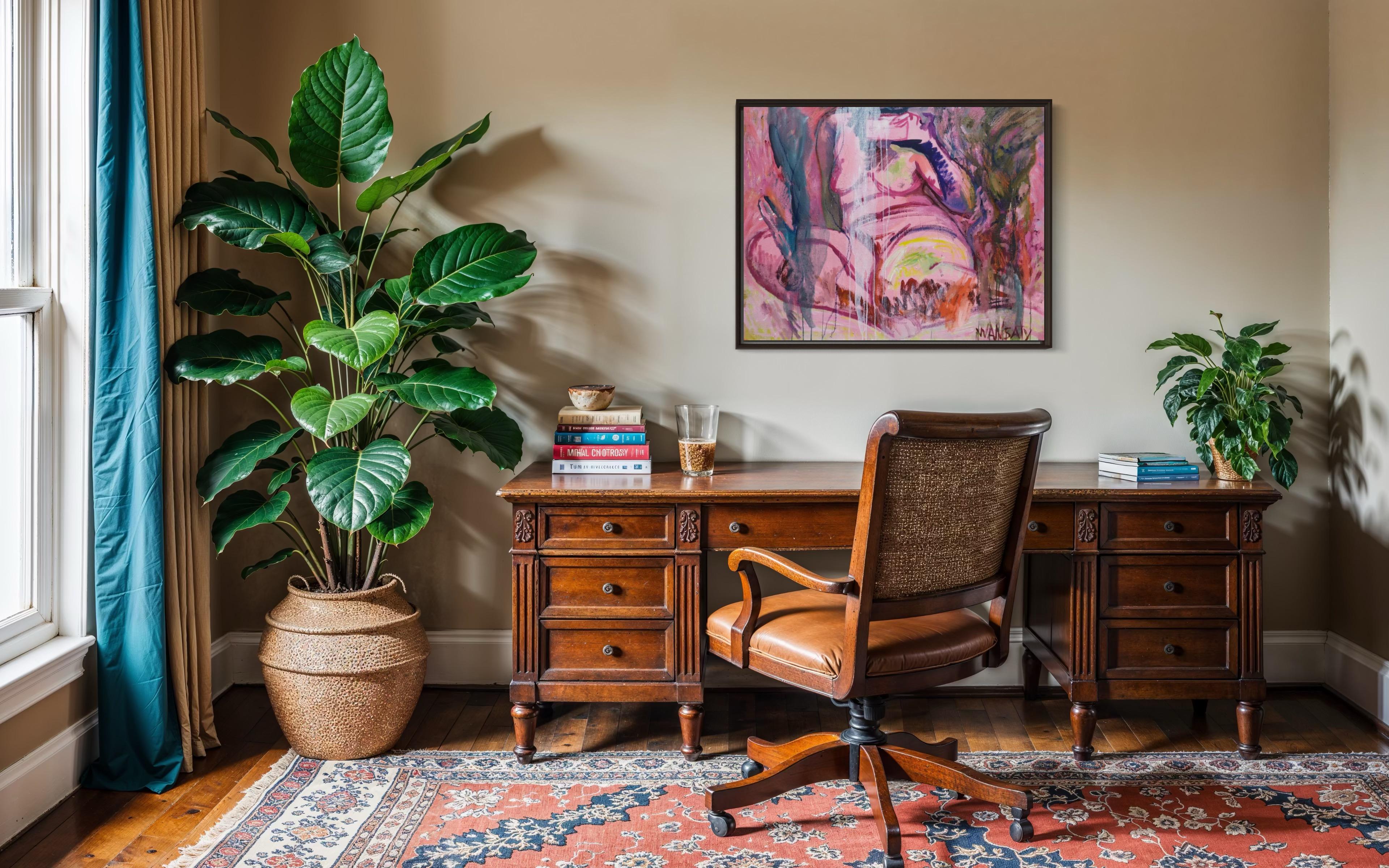 Rose, 80 x 100 cm, acrylique, huile, toile en vente 7