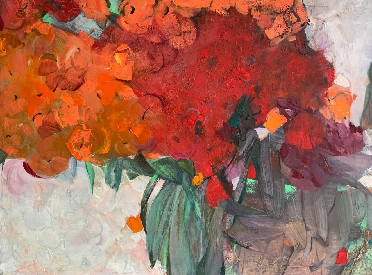 Bouquet d'automne, 80x110cm, huile sur toile - Art de Zarina Biganti