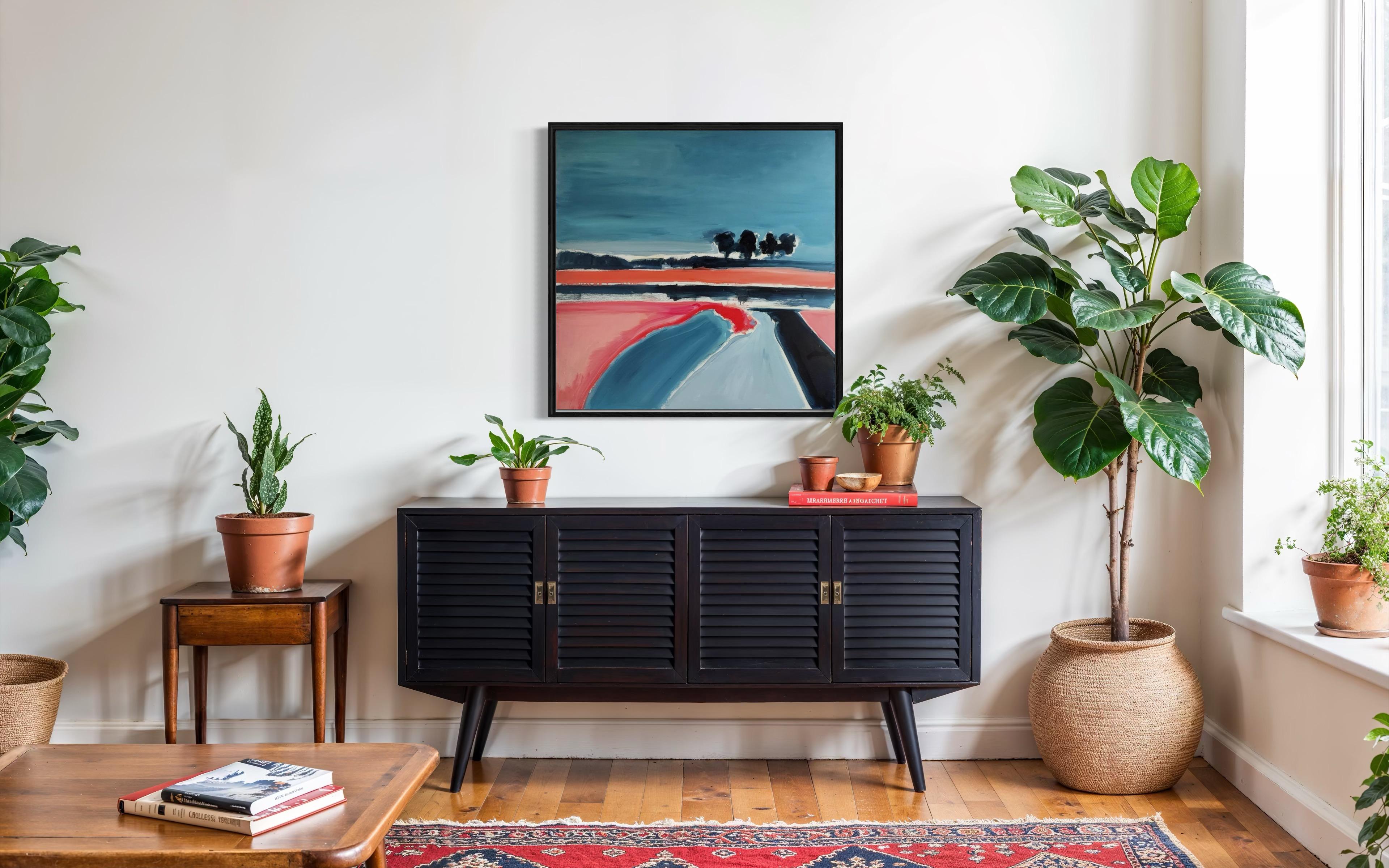 quiet lake, 100x100 cm, oil, canvas For Sale 7