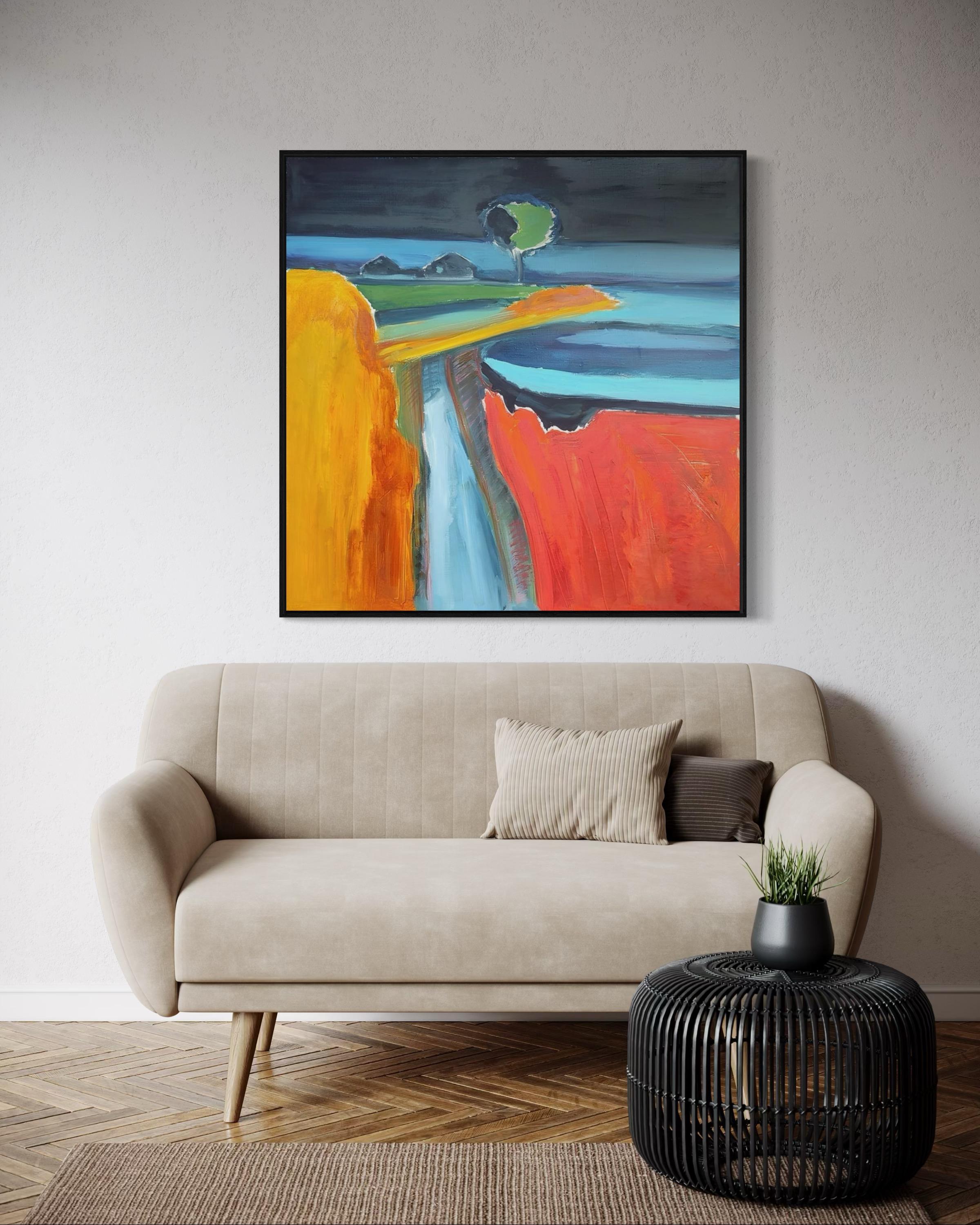 soirée tranquille, 100x100 cm, huile, toile - Painting de Alexandra Lisina