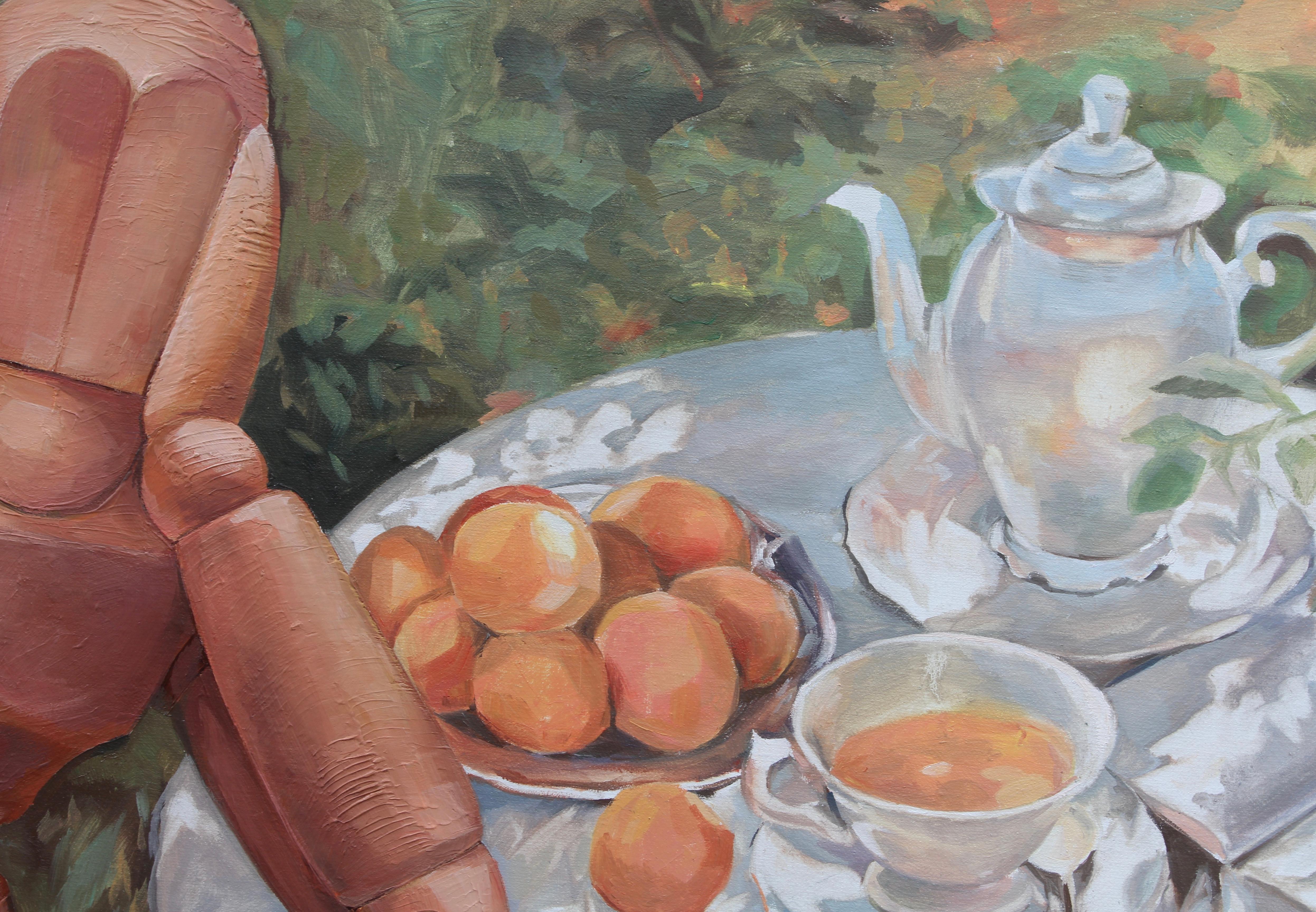 In my paintings, I chose the main character
Gestalt wooden figurine of a man)
and trying to 