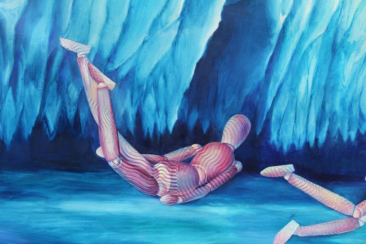 In my paintings, I chose the main character
Gestalt wooden figurine of a man)
and trying to 