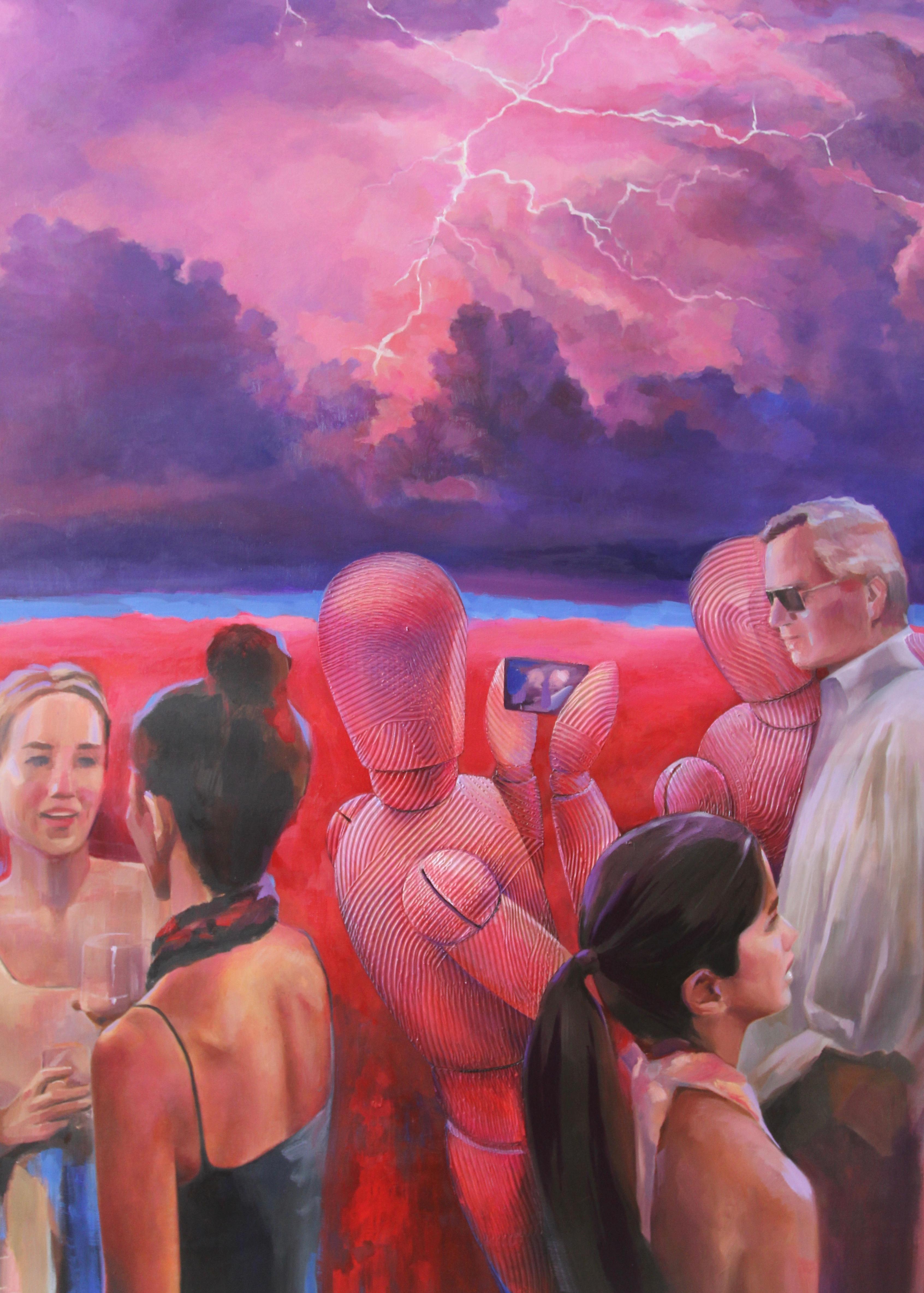 Thunder, 160 x 180 cm, acrylique sur toile - Contemporain Art par Irina Aleksandrova