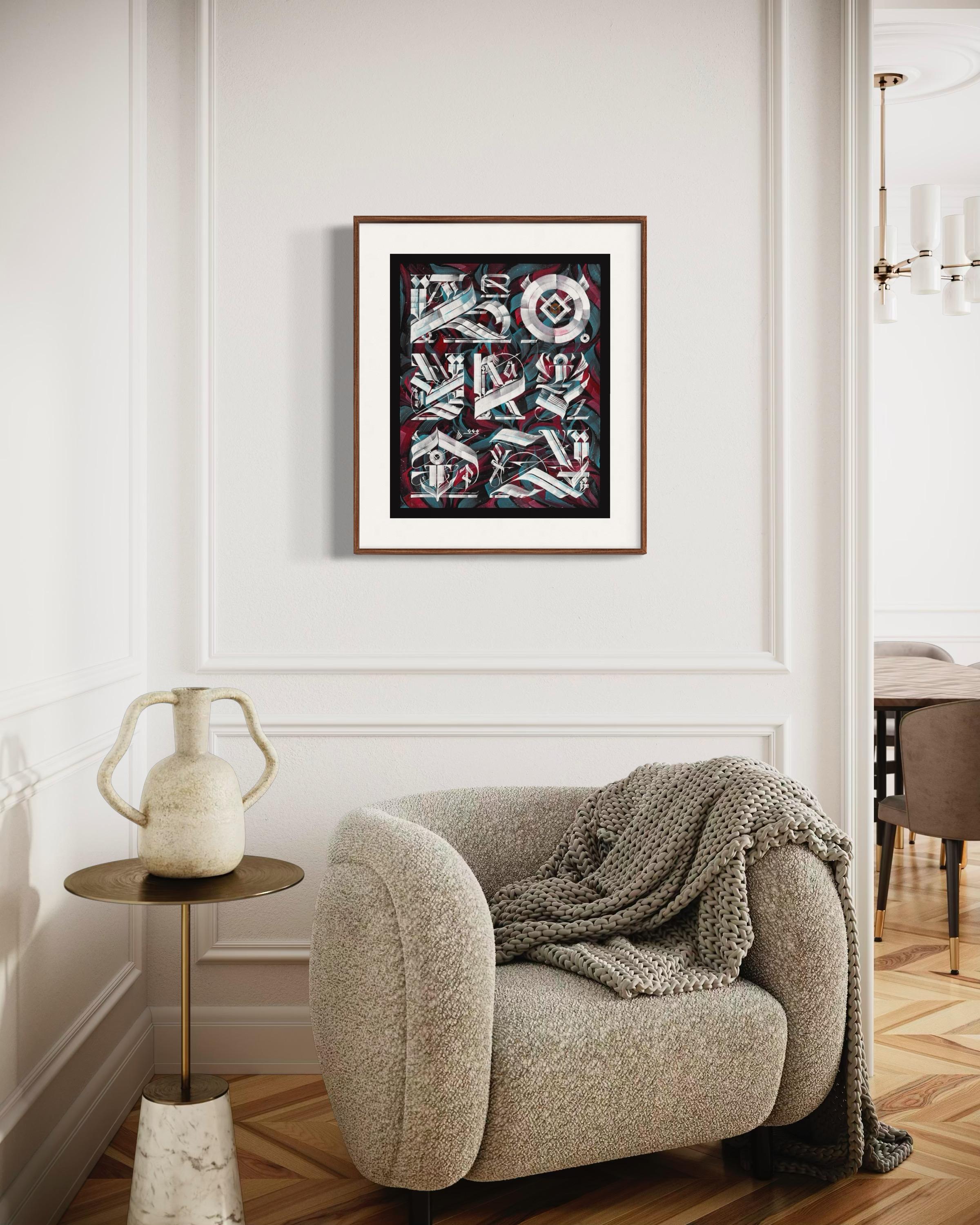 Royalty, 60x49 cm, acrylique/encre/papier en vente 1