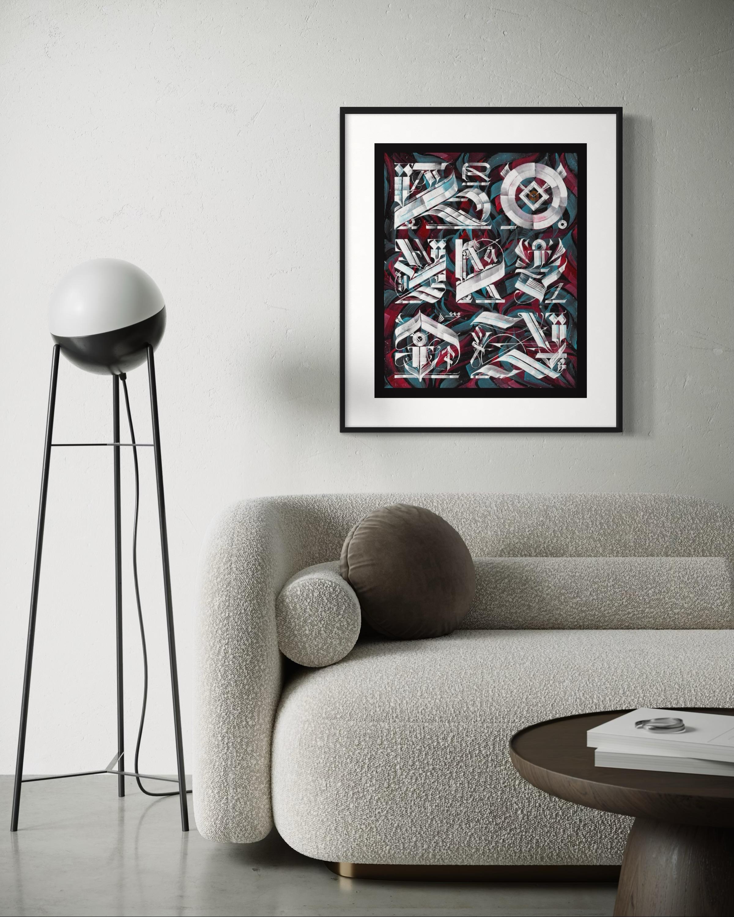 Royalty, 60x49 cm, acrylique/encre/papier en vente 2