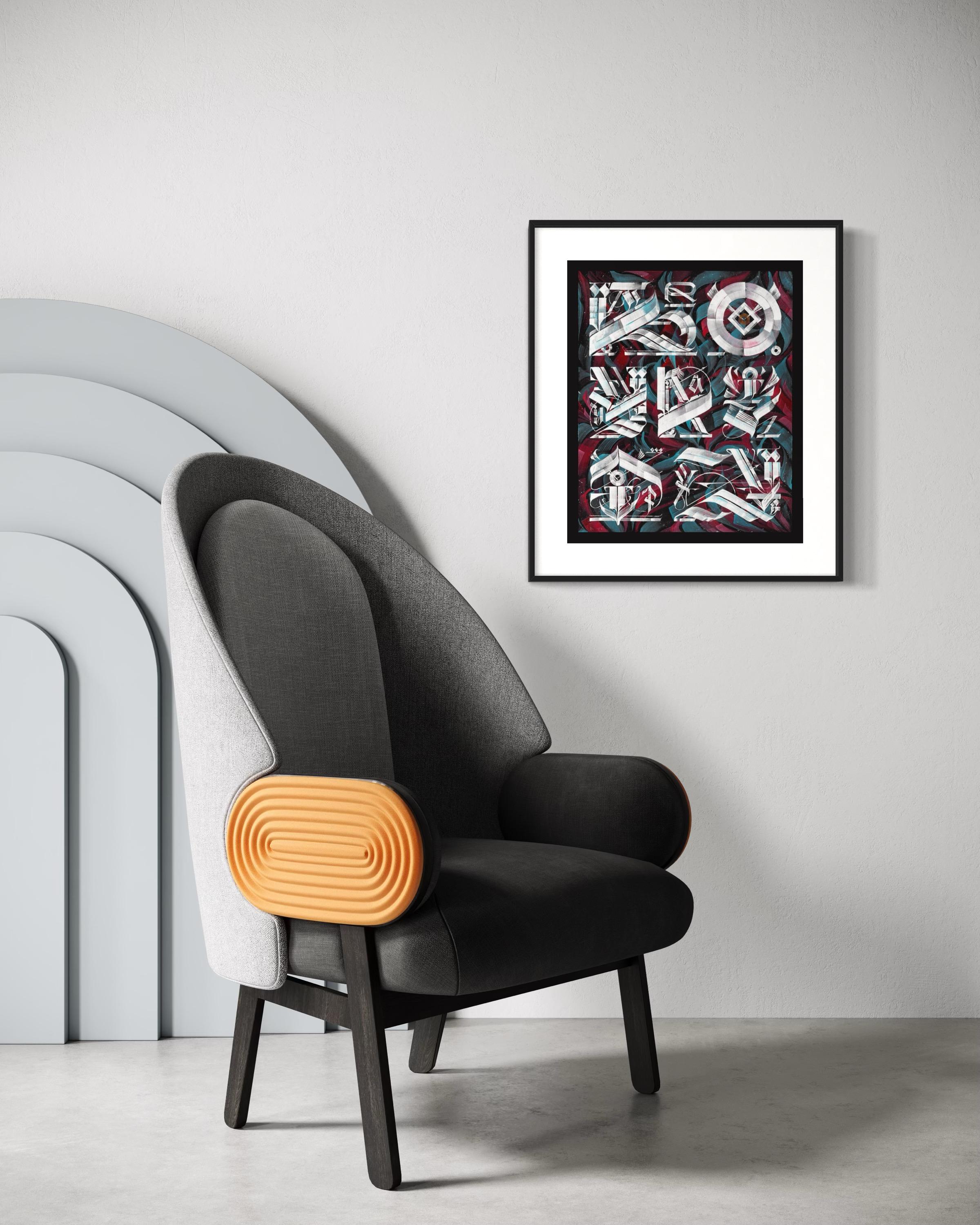 Royalty, 60x49 cm, acrylique/encre/papier en vente 3