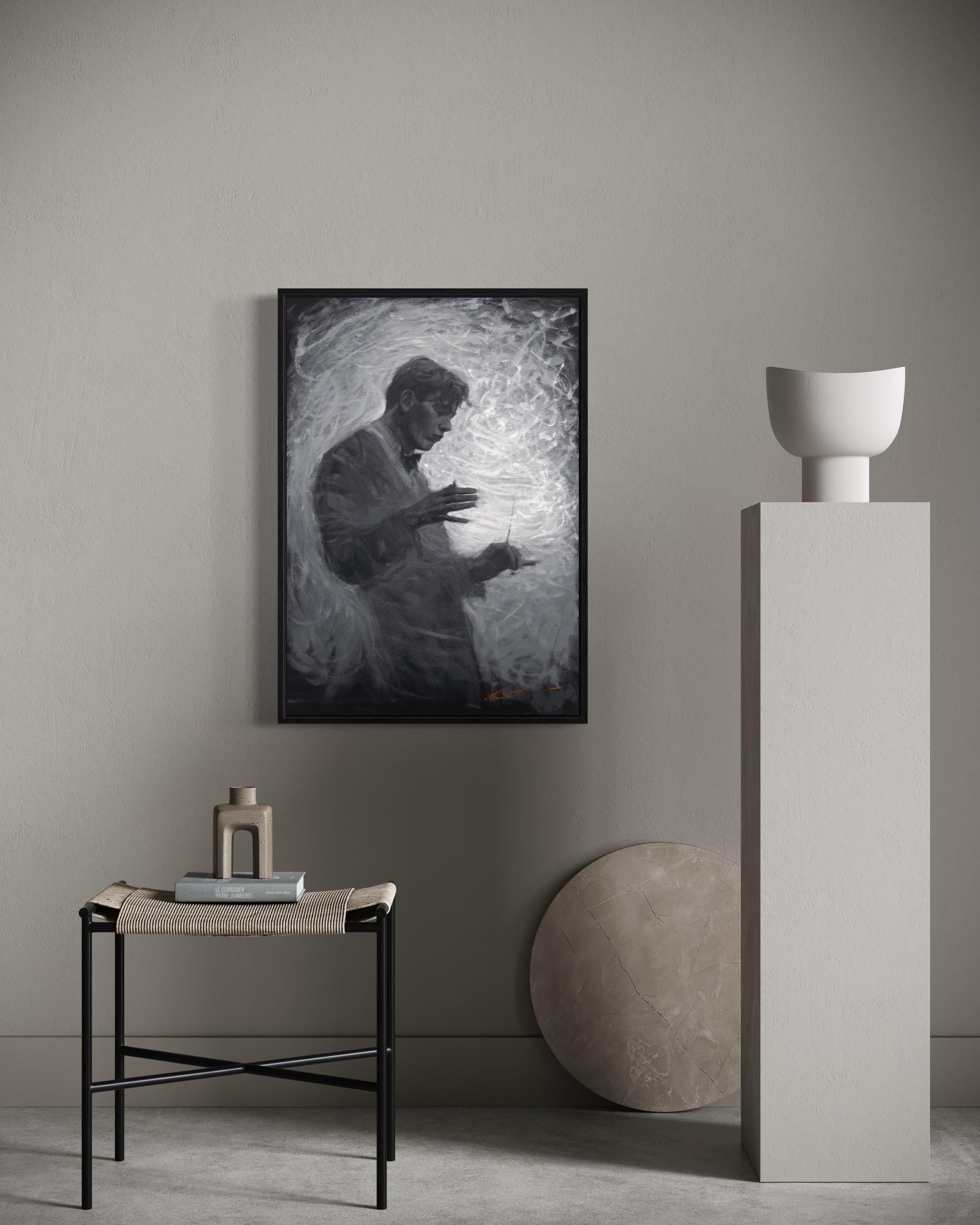 CONDUCTION, 100x70 cm, tempera/ papier en vente 1