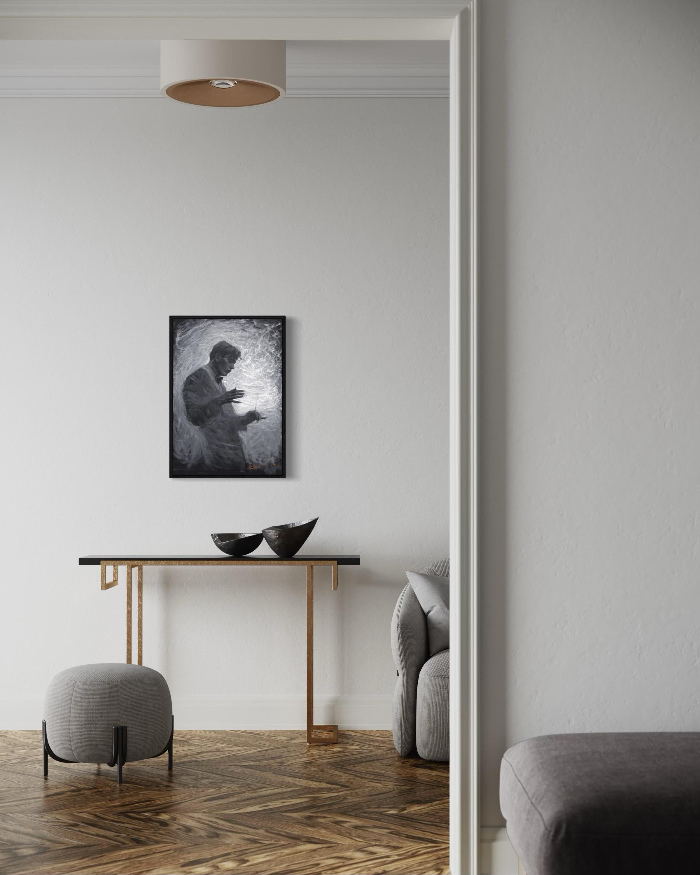 CONDUCTION, 100x70 cm, tempera/ papier en vente 3