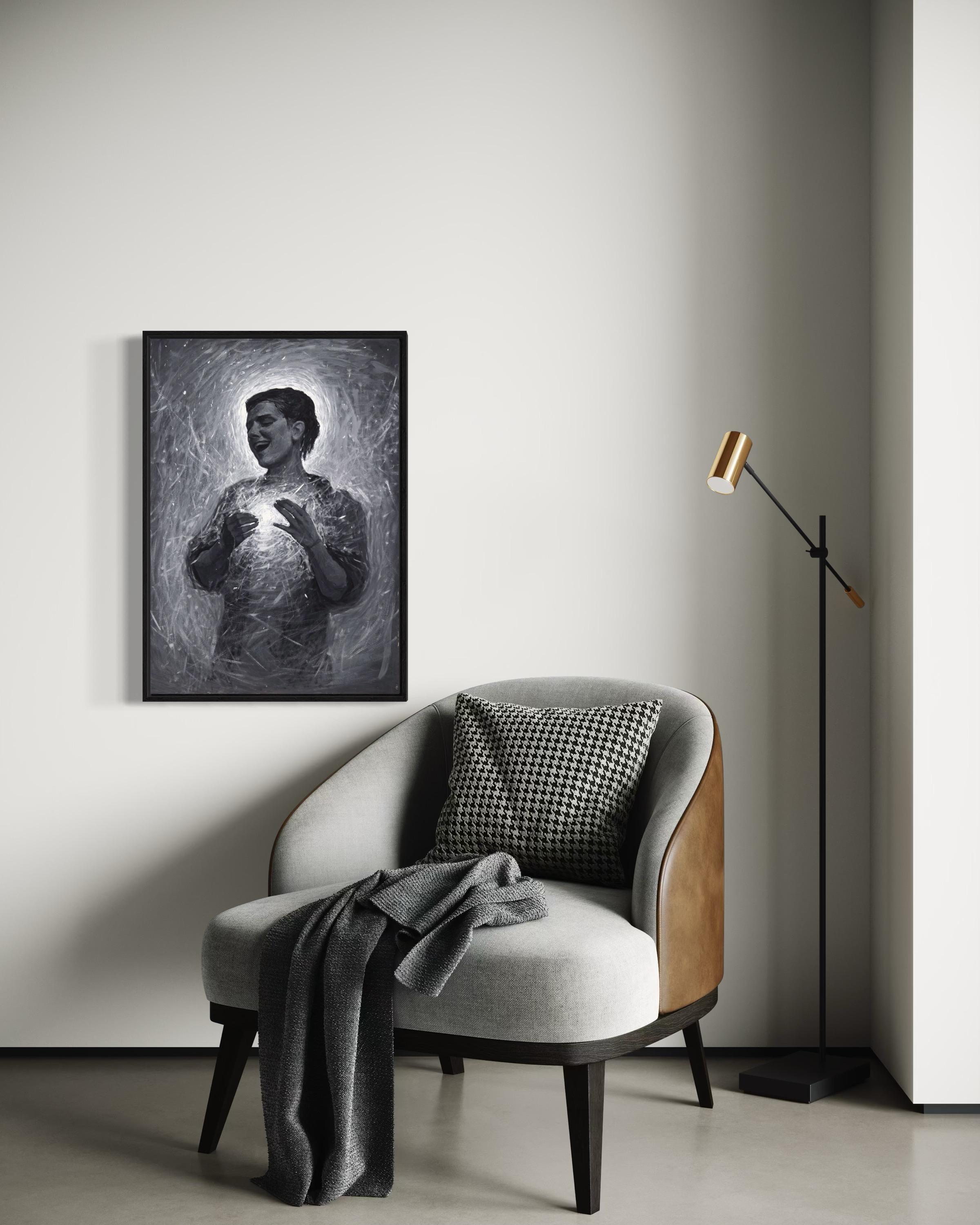 SINGER, 100x70 cm, tempera/ papier en vente 3