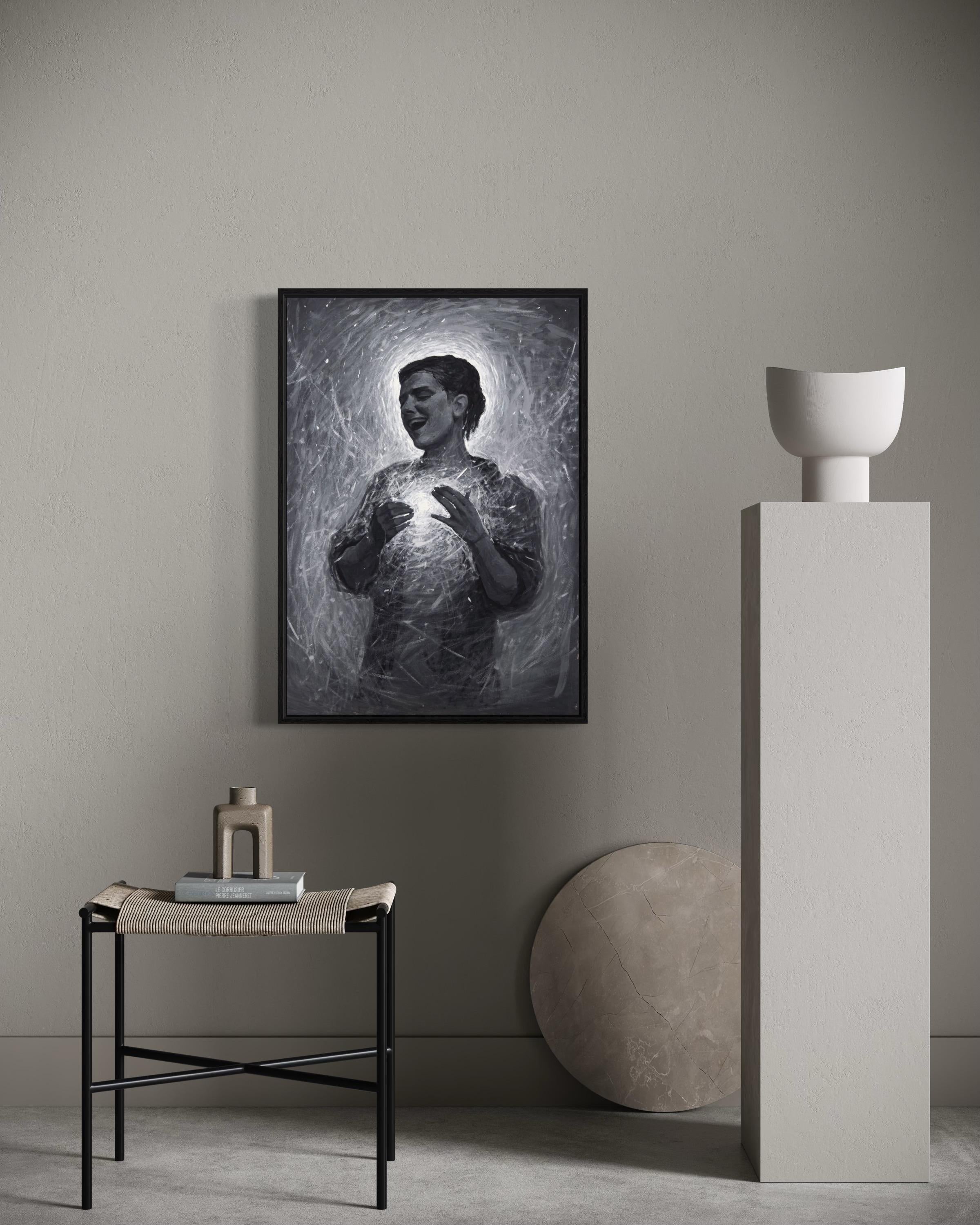 SINGER, 100x70 cm, tempera/ papier en vente 4