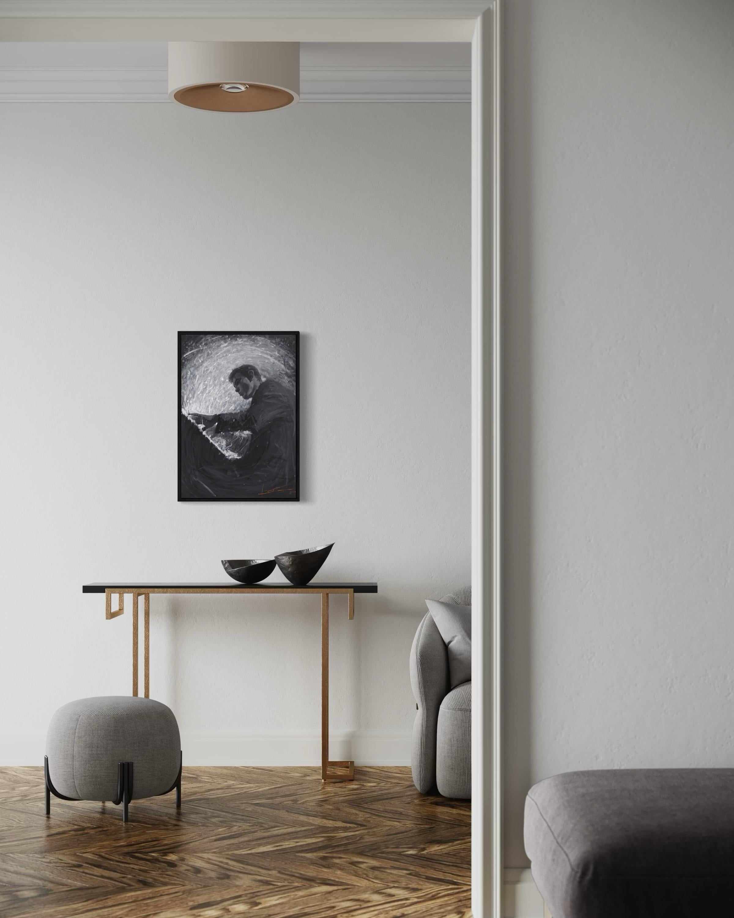 PIANISTE, 100x70 cm, tempera/ papier en vente 2