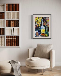 "Bottle for love", paper/oil, 70x50 cm.