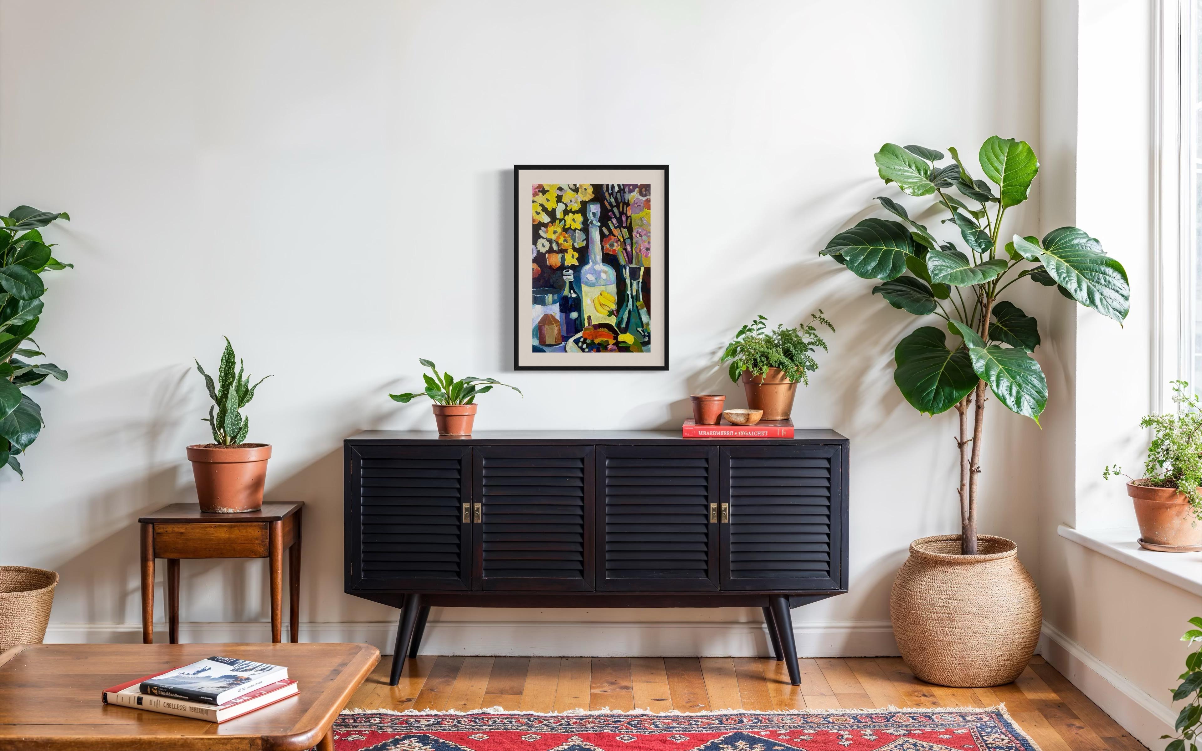 „Flasche für Liebe“, Papier/Öl, 70x50 cm. im Angebot 8